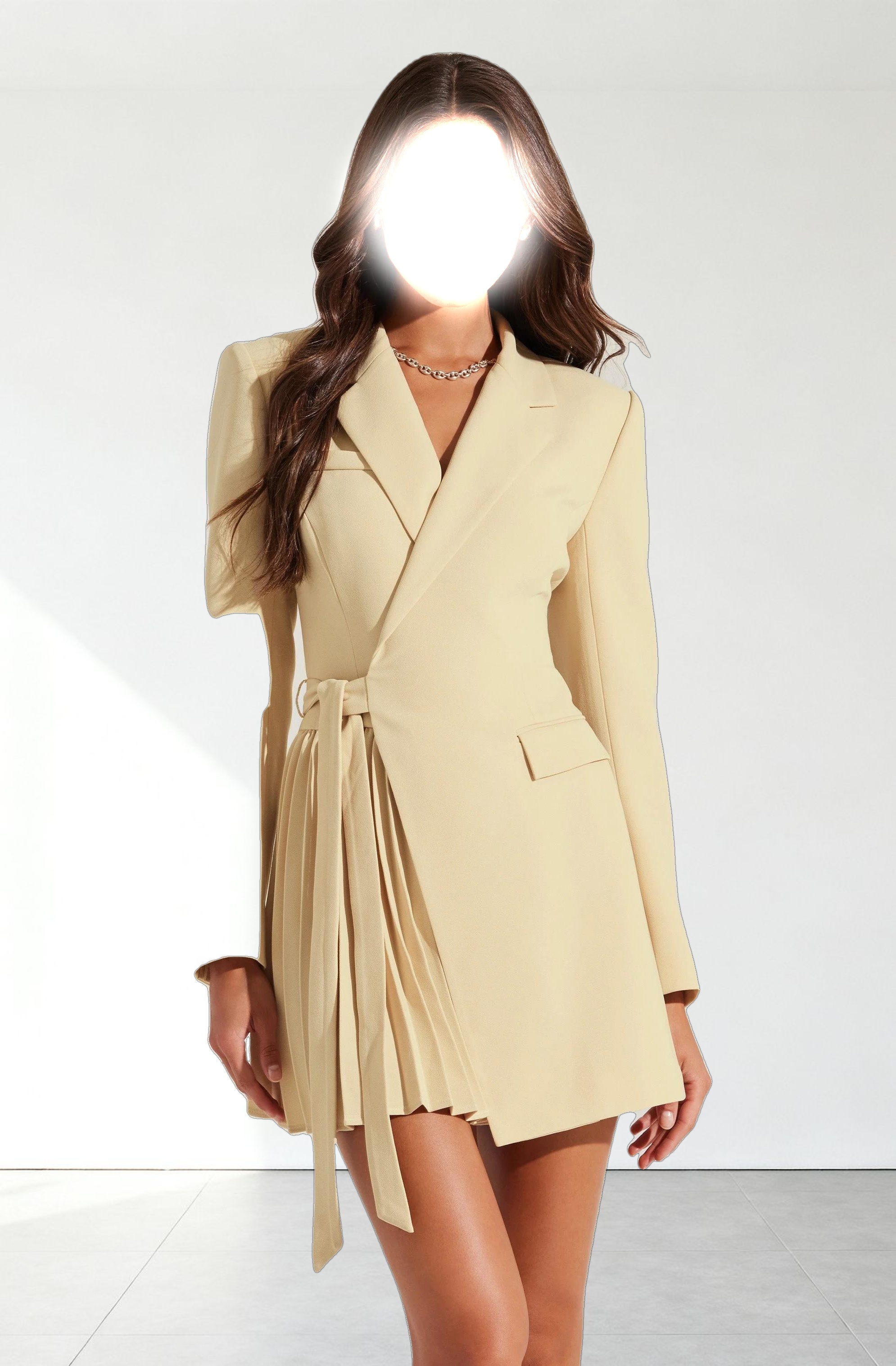 Kesari Pleated Blazer Wrap Dress