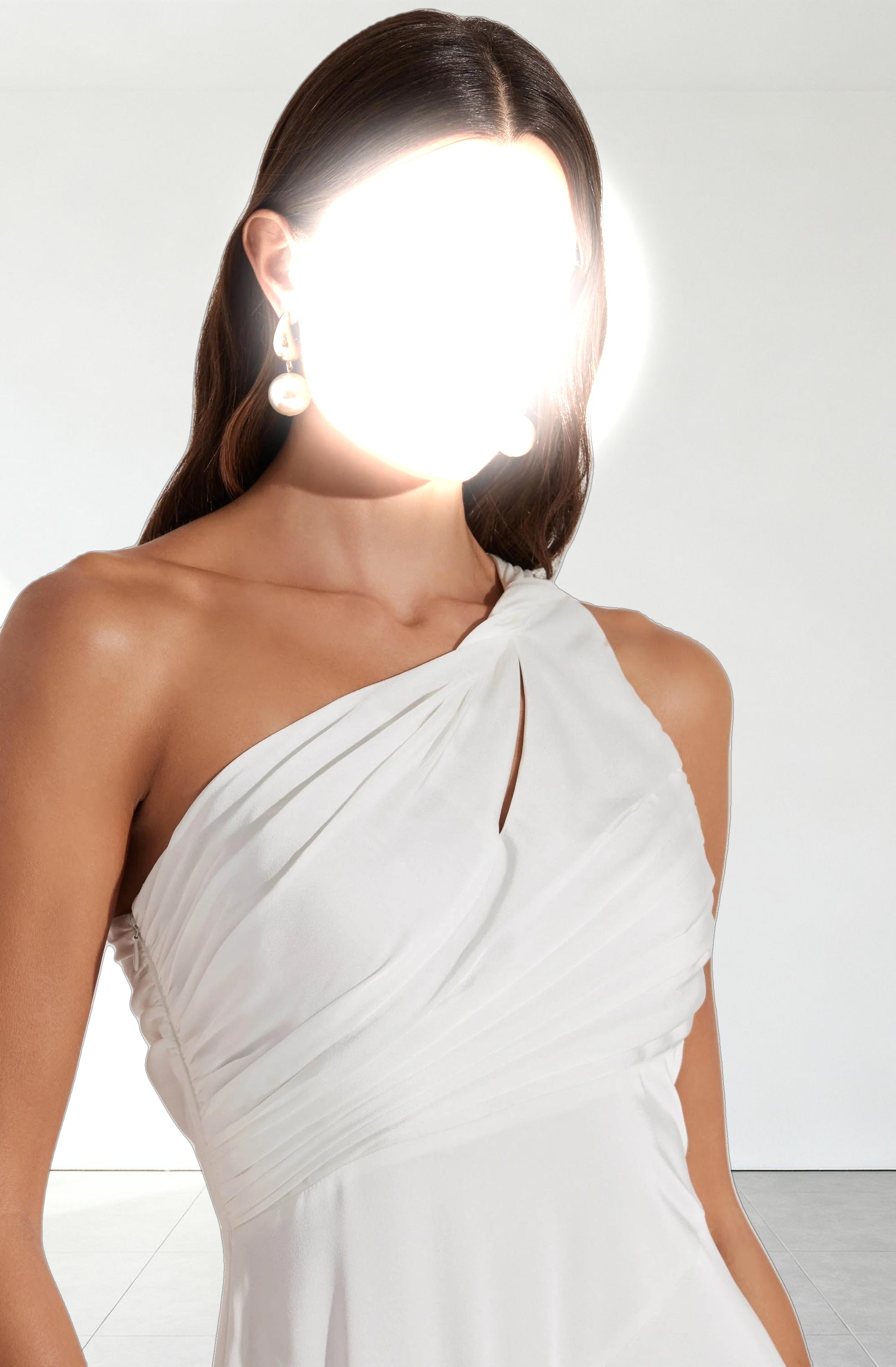 Atoila One Shoulder Satin Maxi Dress