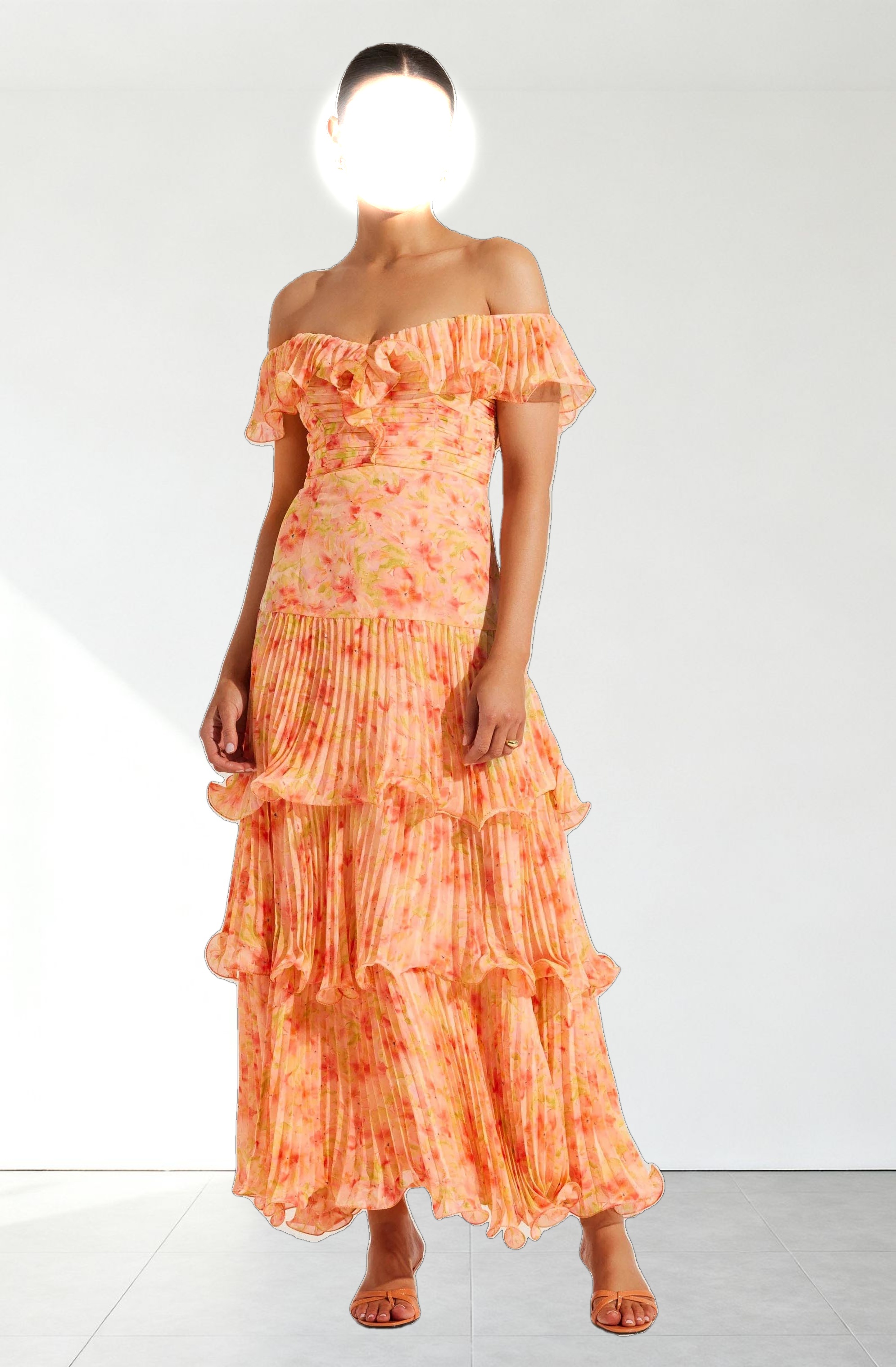 Wilder Pleated Tiered Maxi Dress