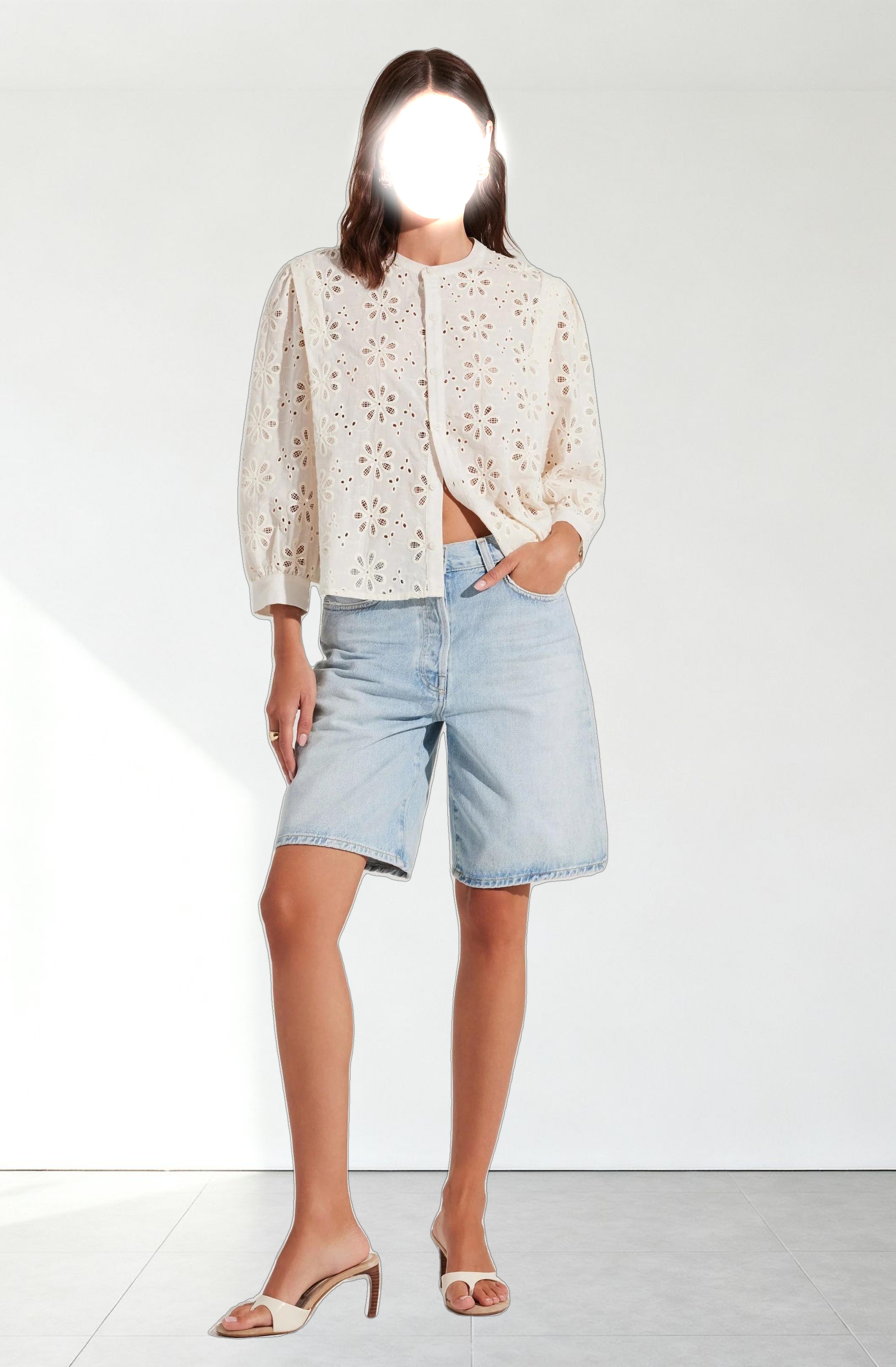 Savanna Eyelet Button Up Top