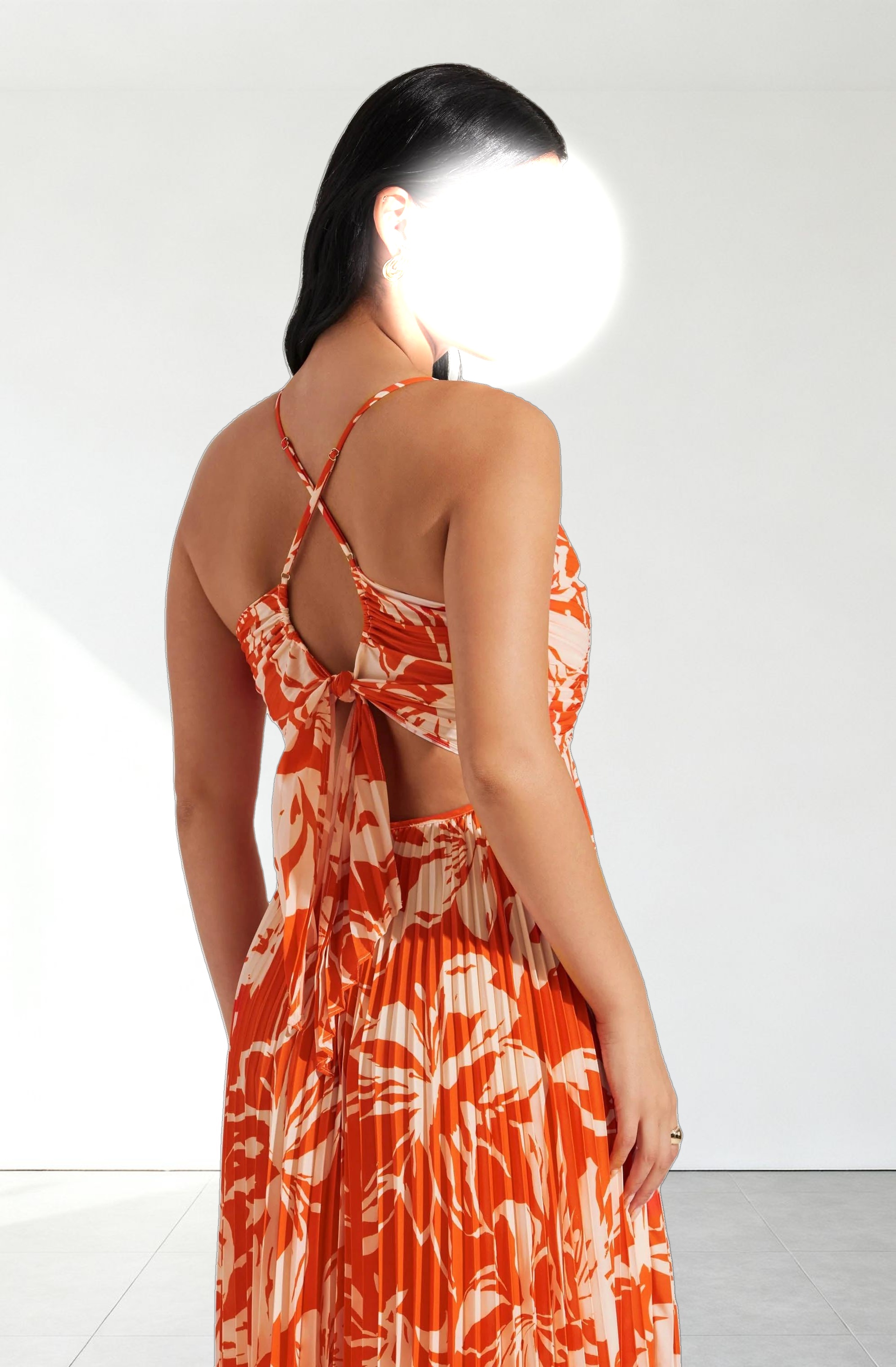 Blythe Floral Plisse Midi Dress