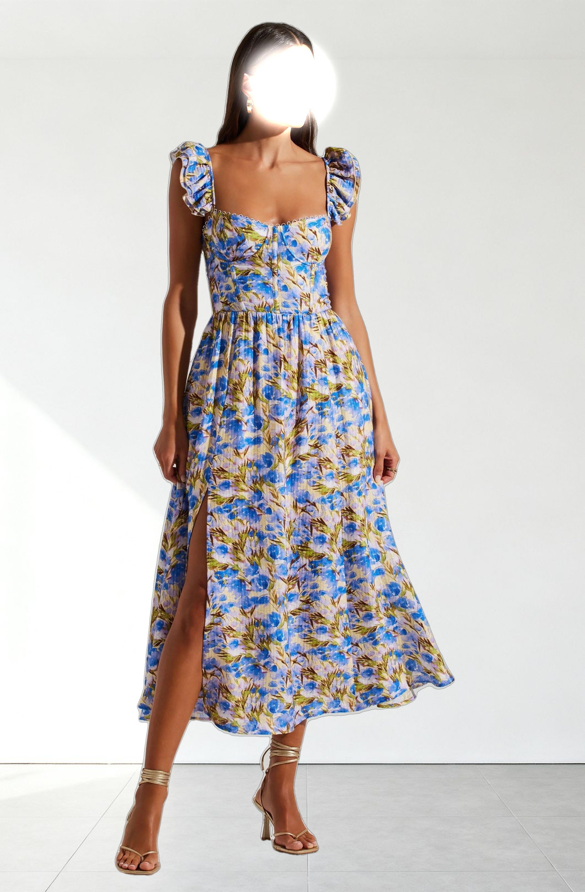 Wedelia Floral Bustier Midi Dress