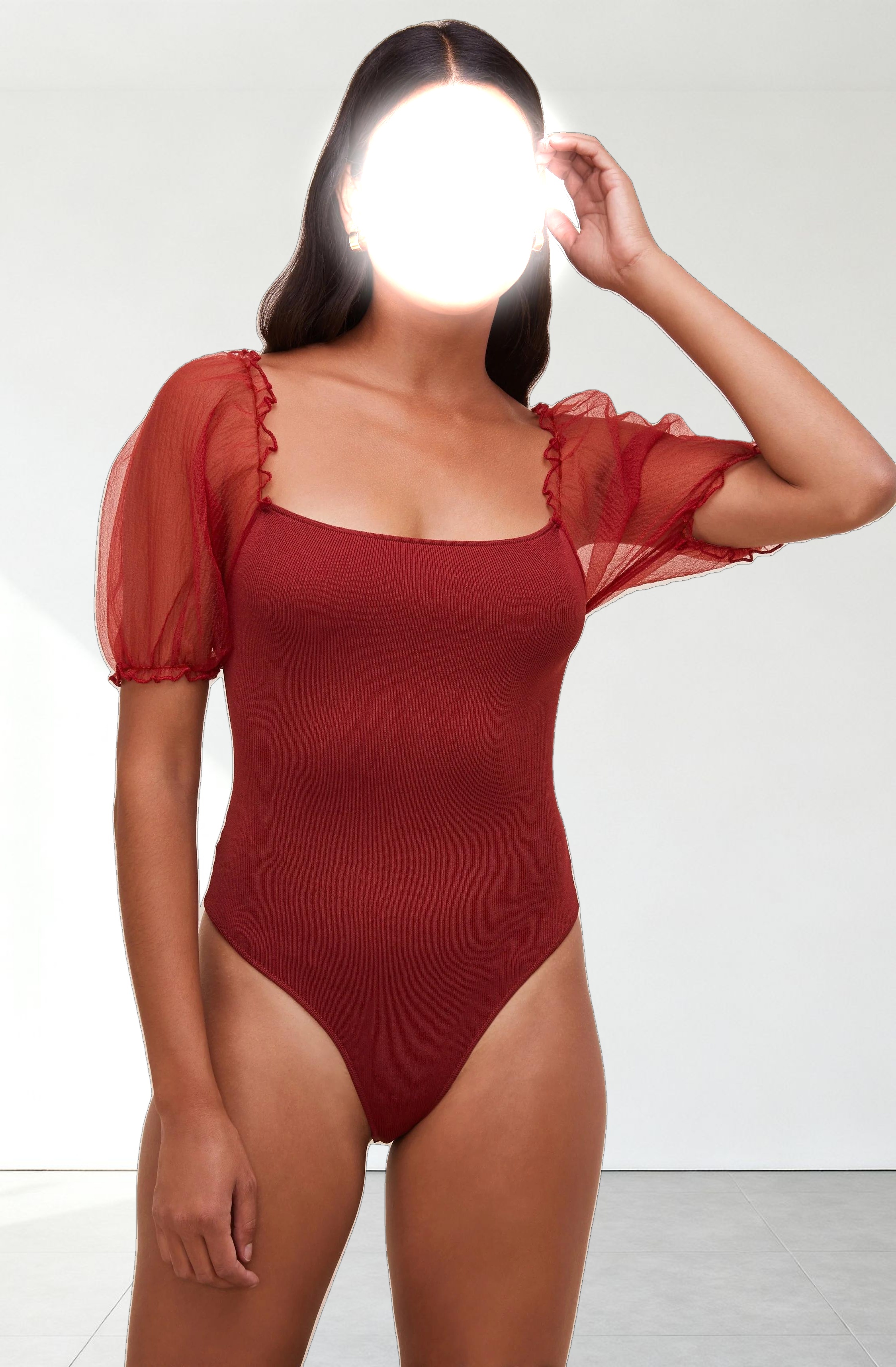 Darling Sheer Puff Sleeve Bodysuit