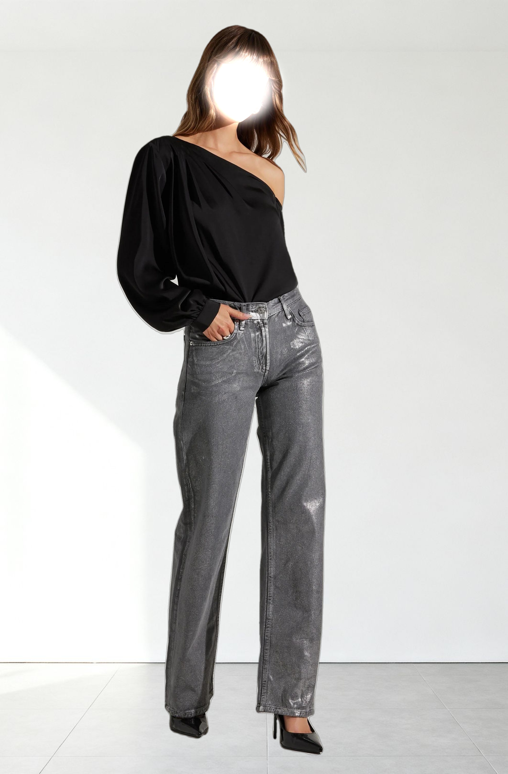 Nieves Satin One Shoulder Top