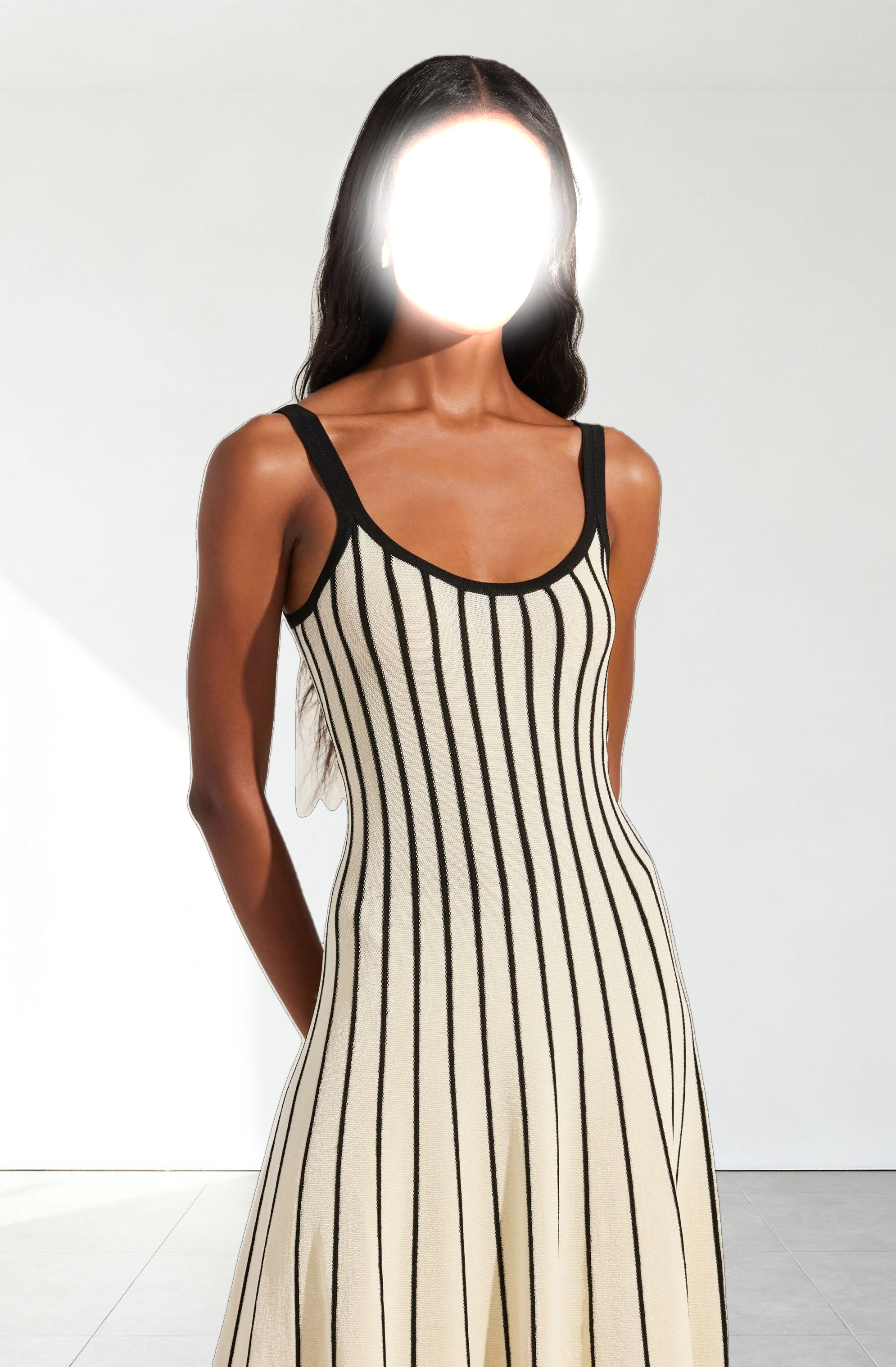 Irecia Stripe Sweater Midi Dress