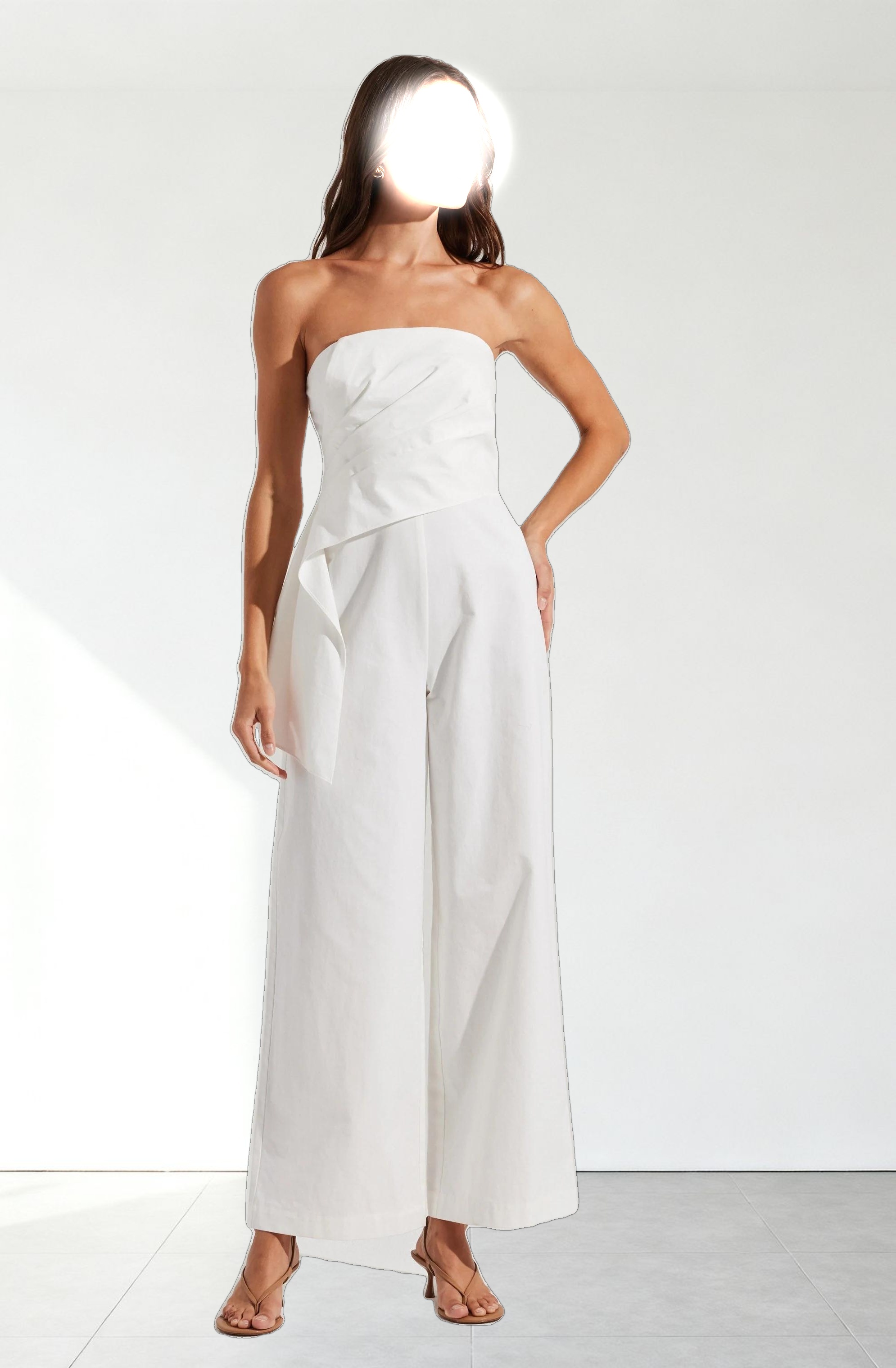 Maciel Strapless Pleated Jumpsuit