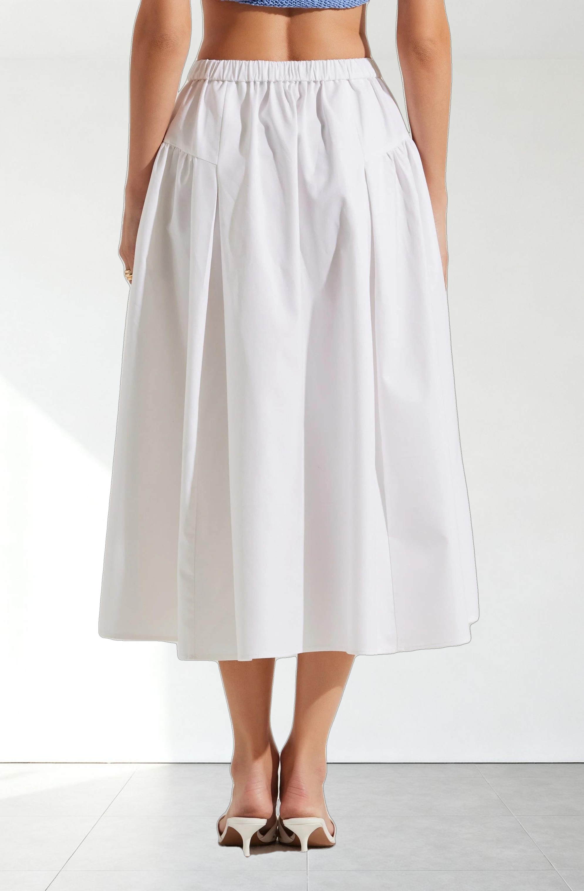 Laila Ruched Detail Midi Skirt