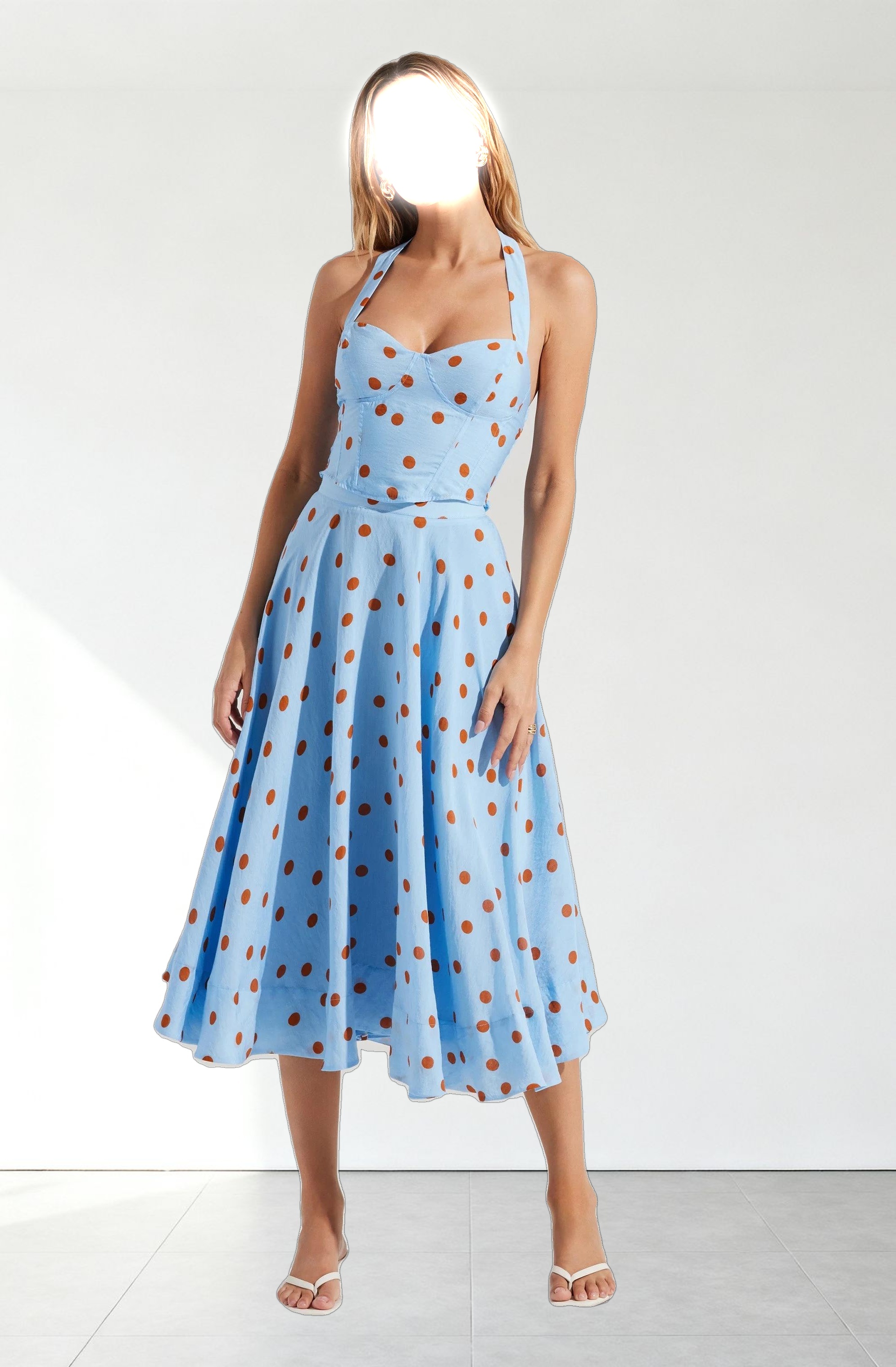 Janie Polka Dot Midi Skirt