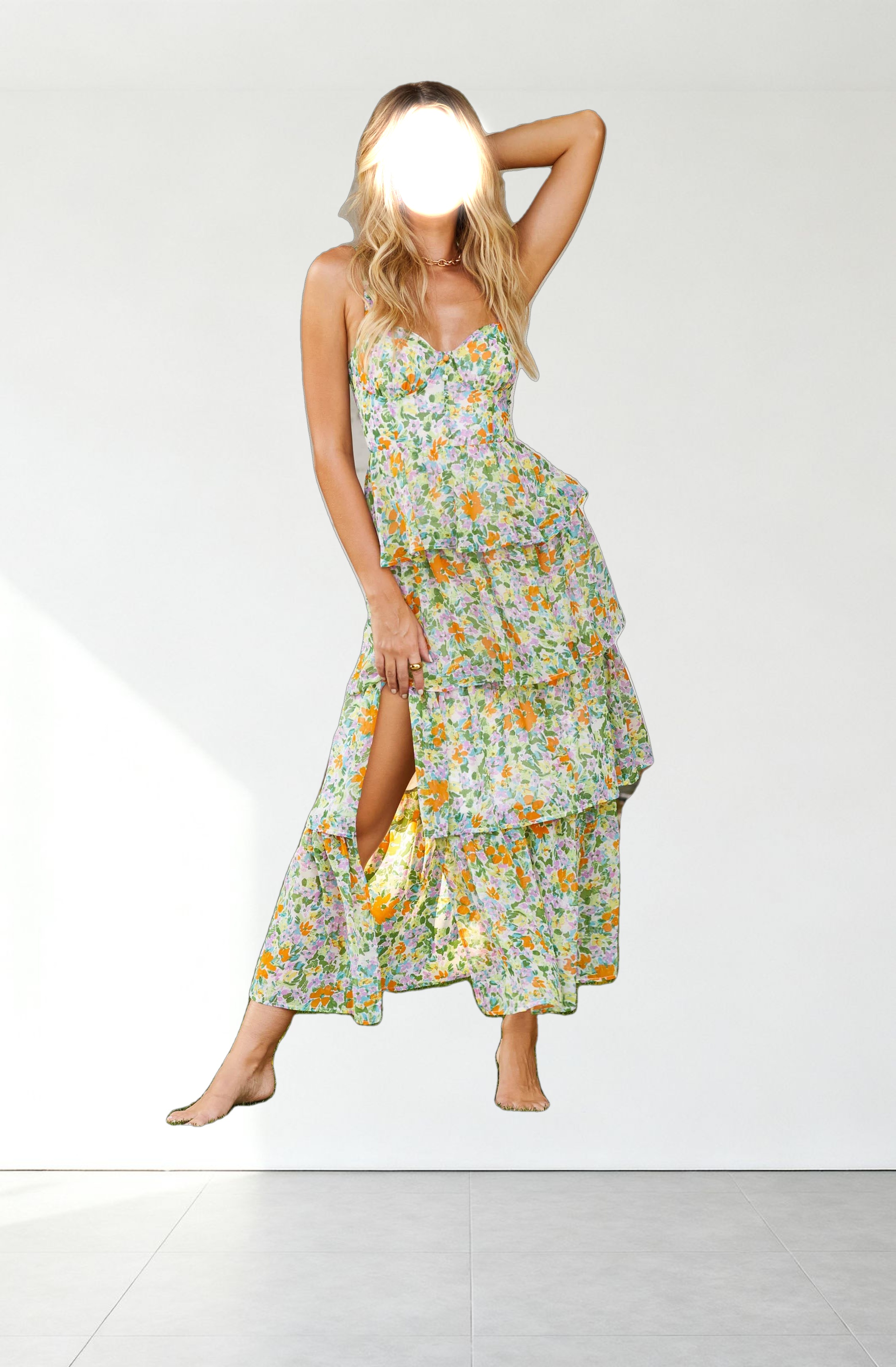 Midsummer Floral Tiered Maxi Dress
