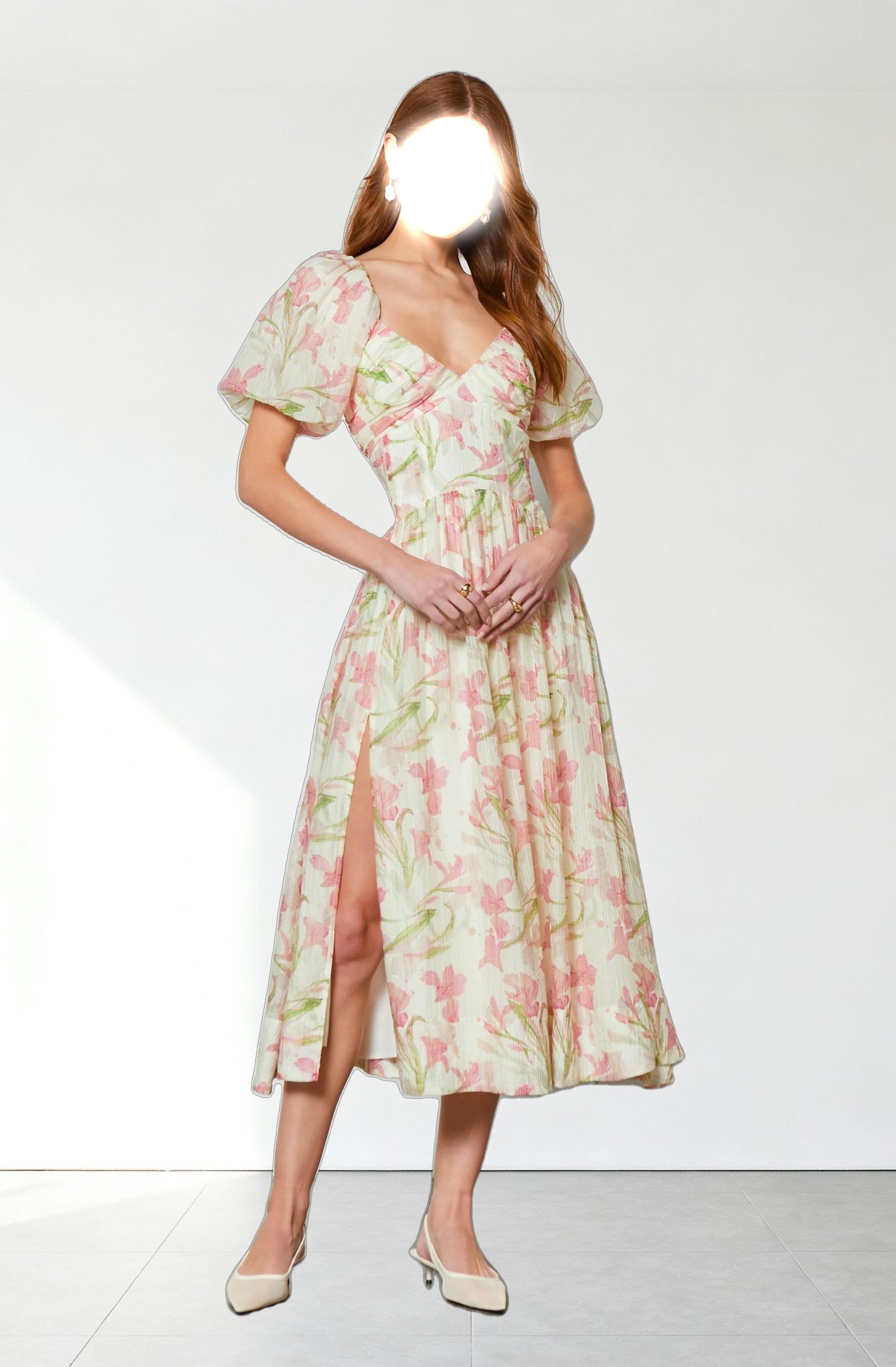 Sasilia Floral Puff Sleeve Dress
