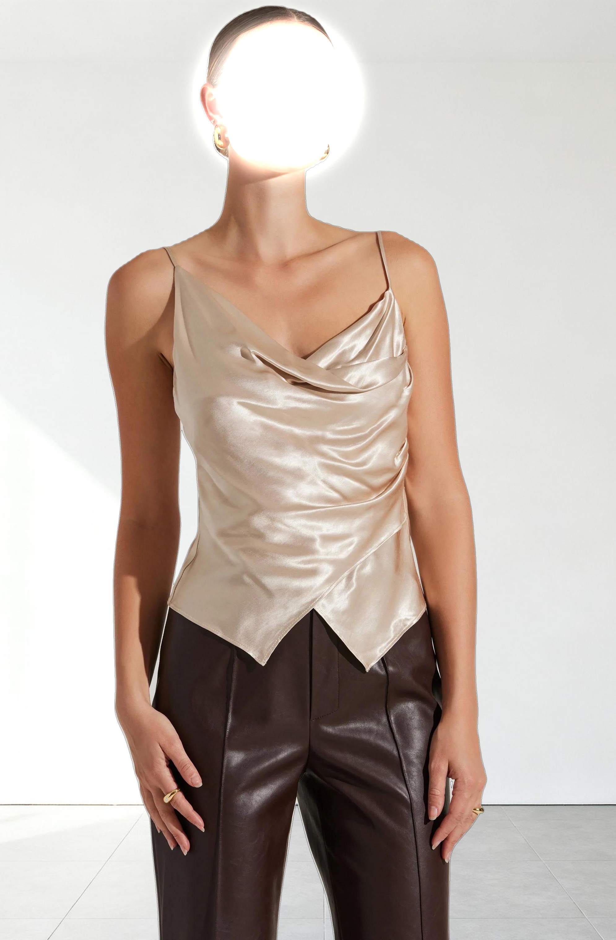 Alithea Draped Satin Top