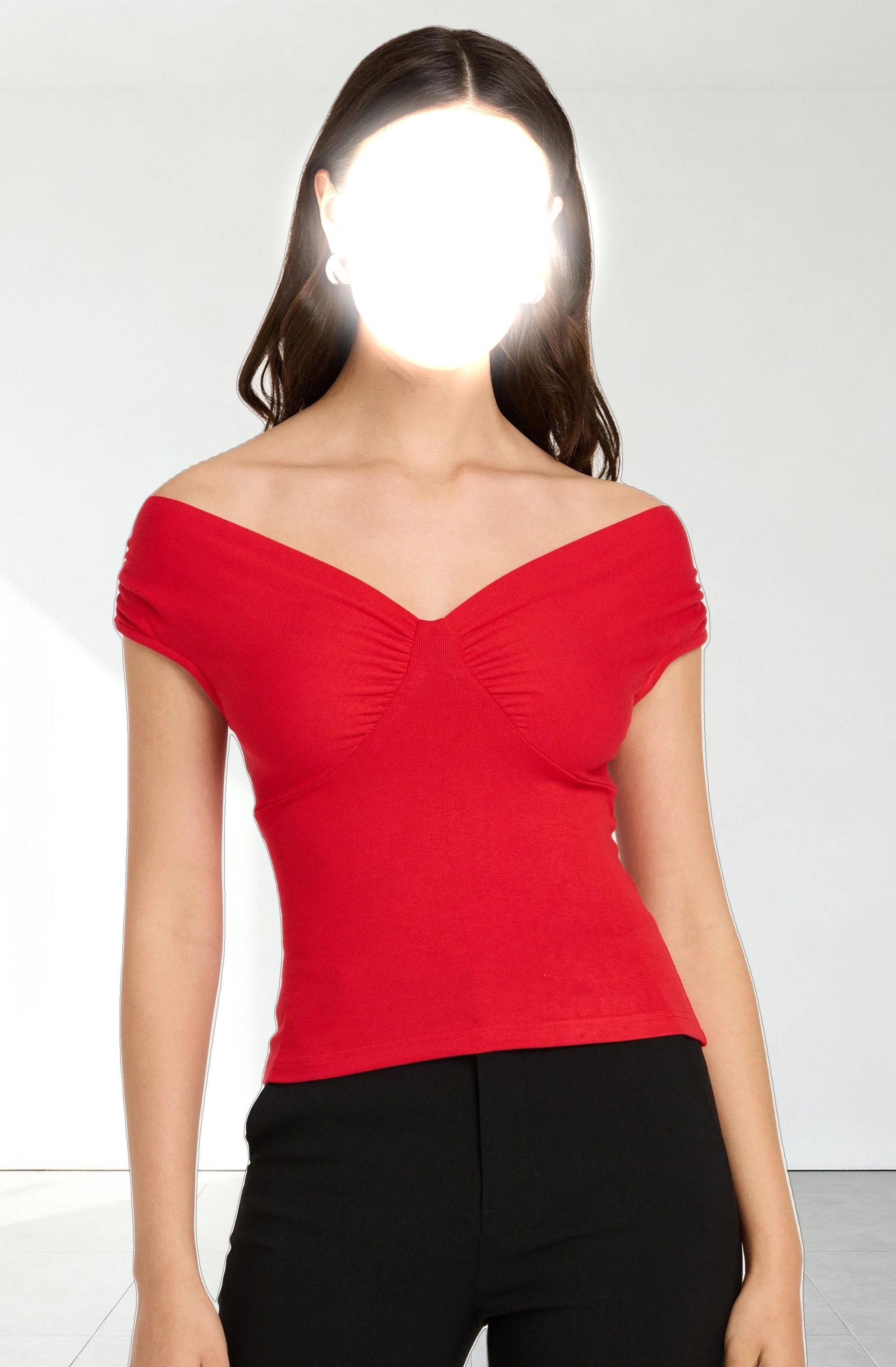 Ruched Off Shoulder Top