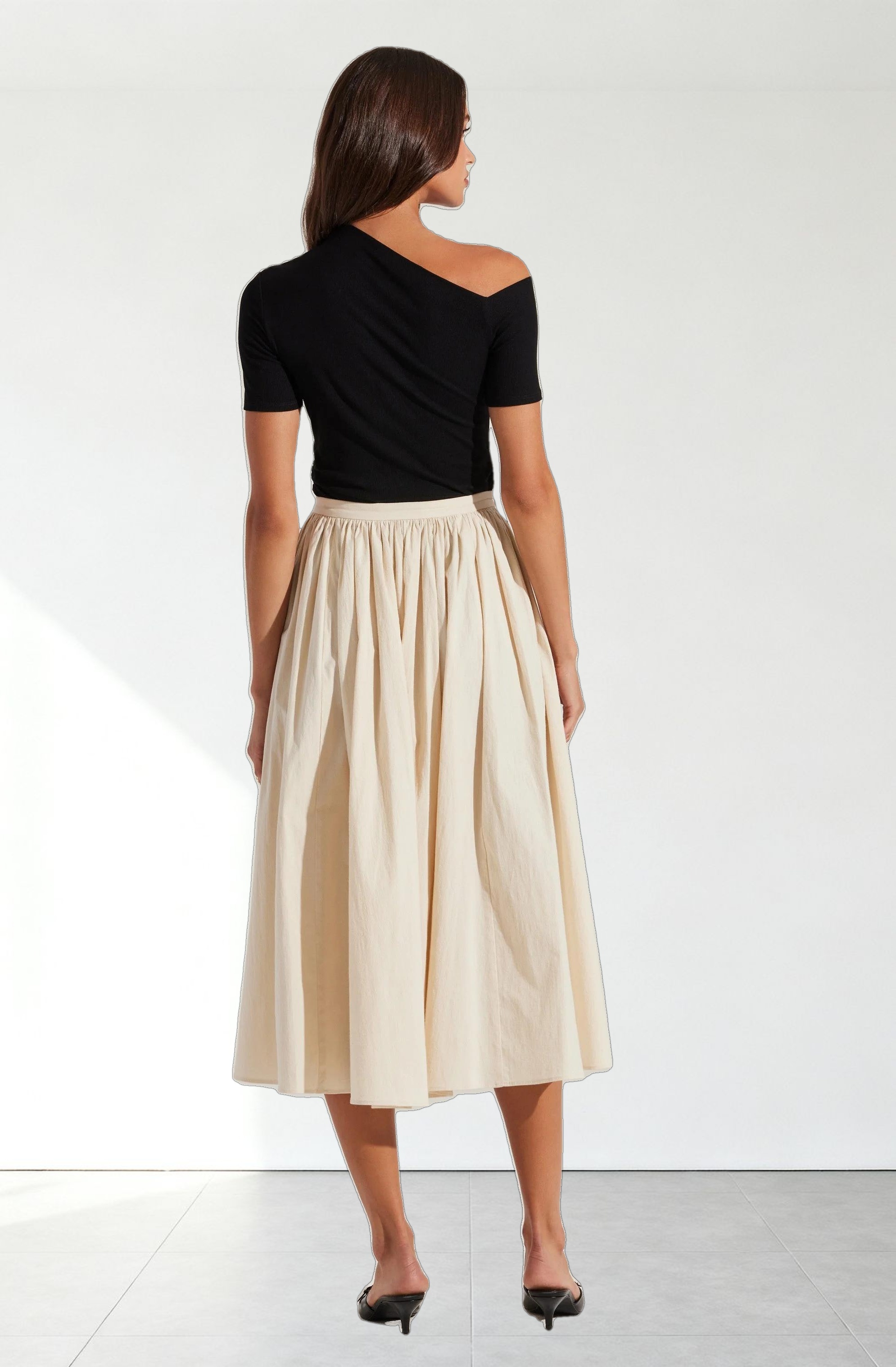 Ash Ribbed Off Shoulder Top