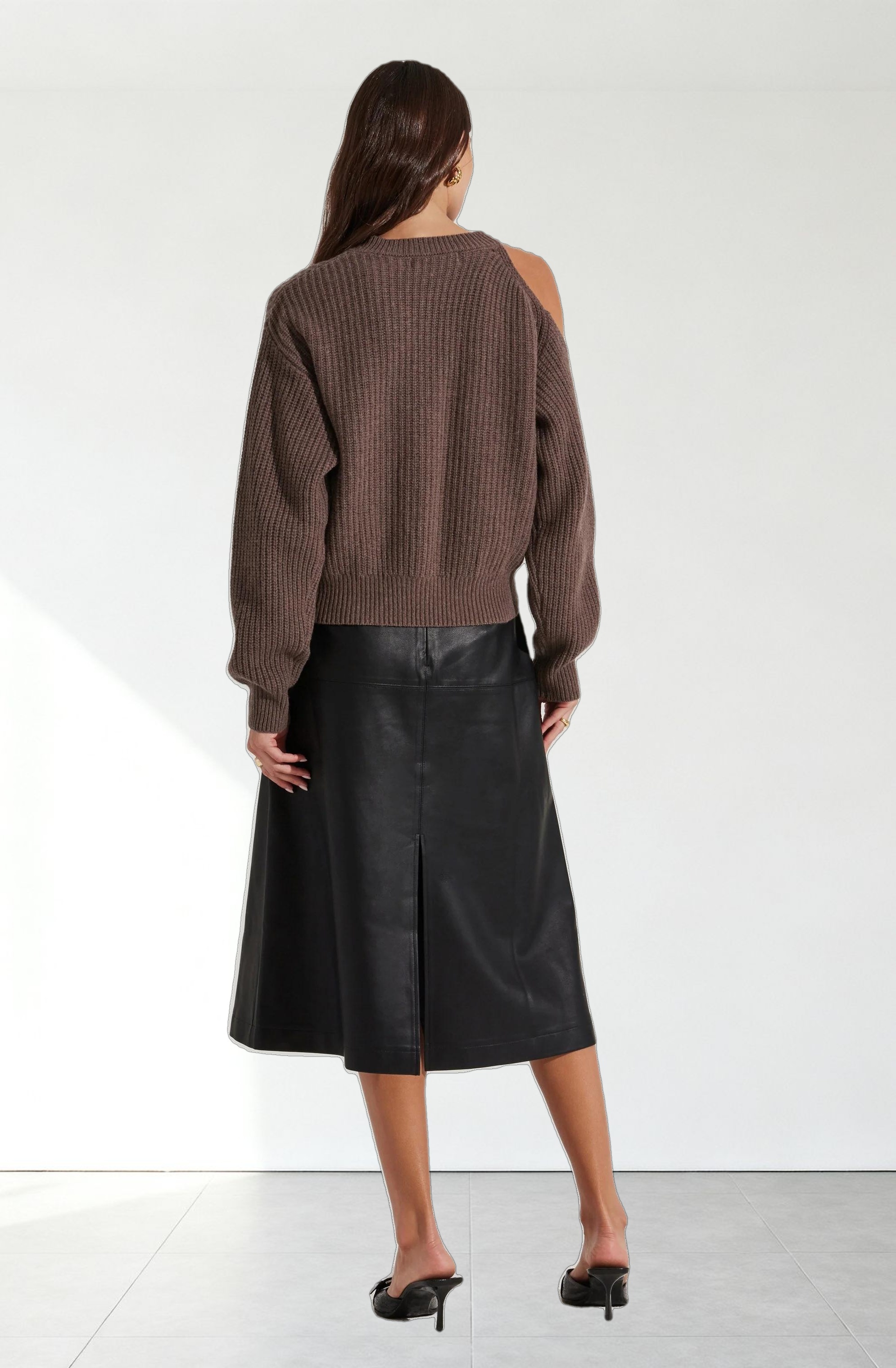 Millicent Ribbed Cold Shoulder Sweater