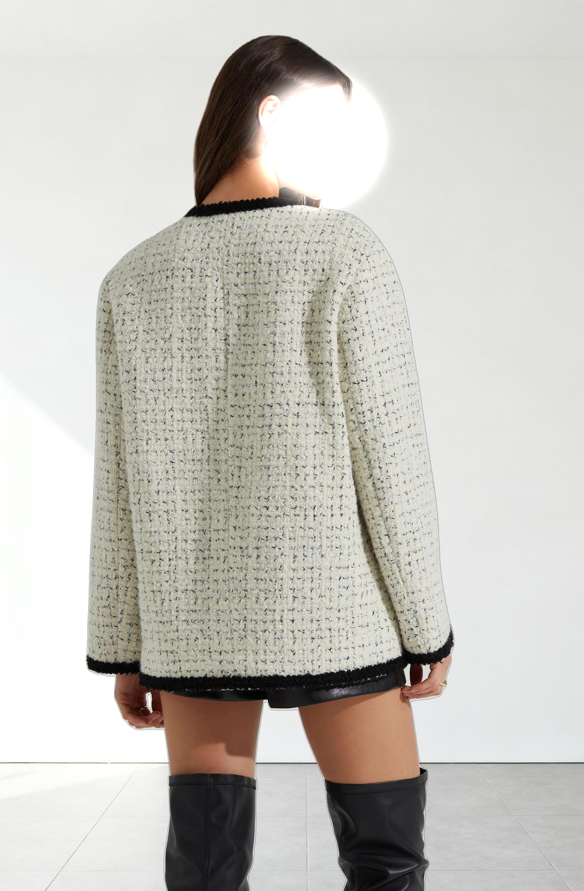 Editha Contrast Tweed Coat