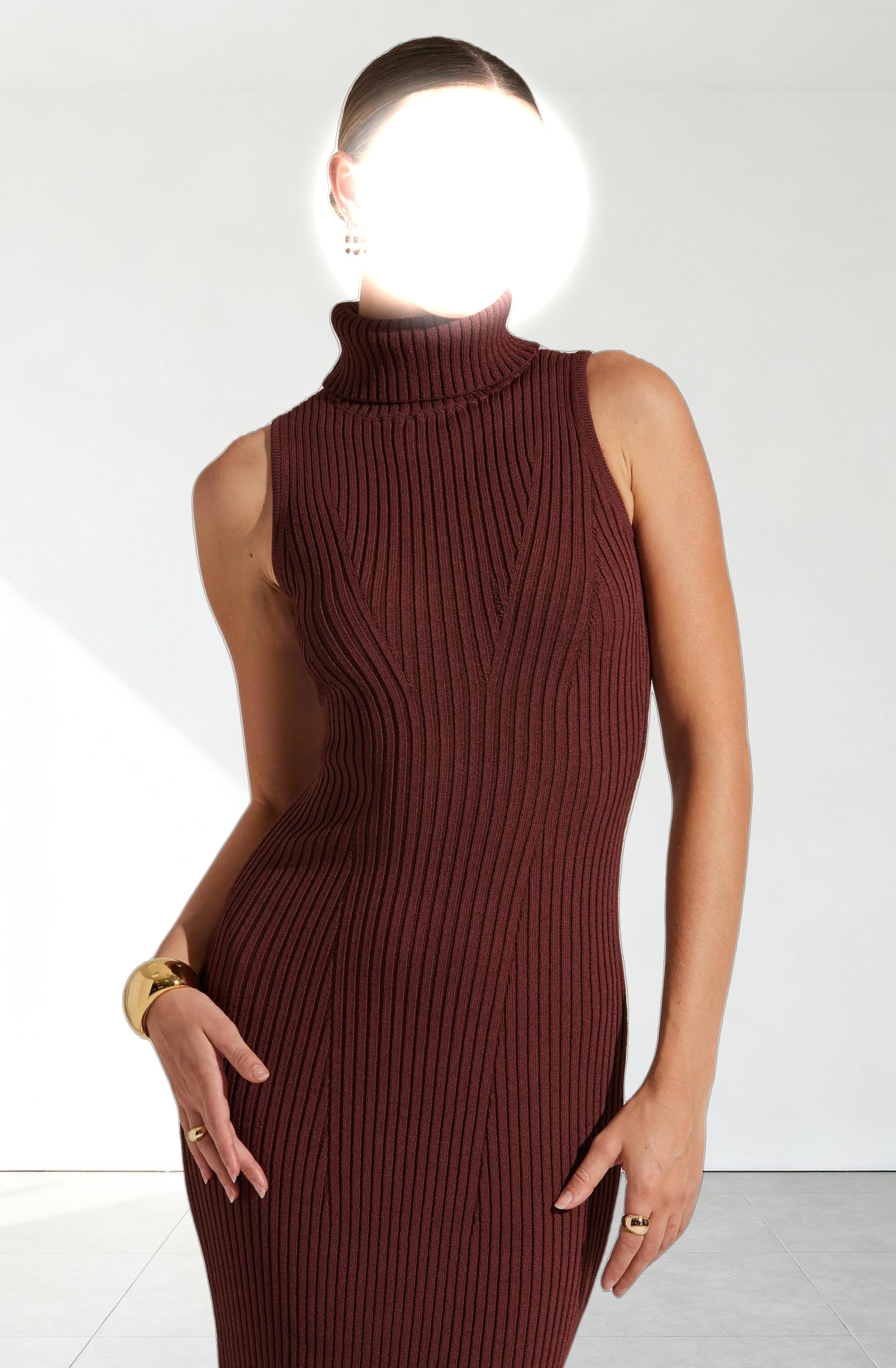 Channary Sleeveless Turtleneck Sweater Dress