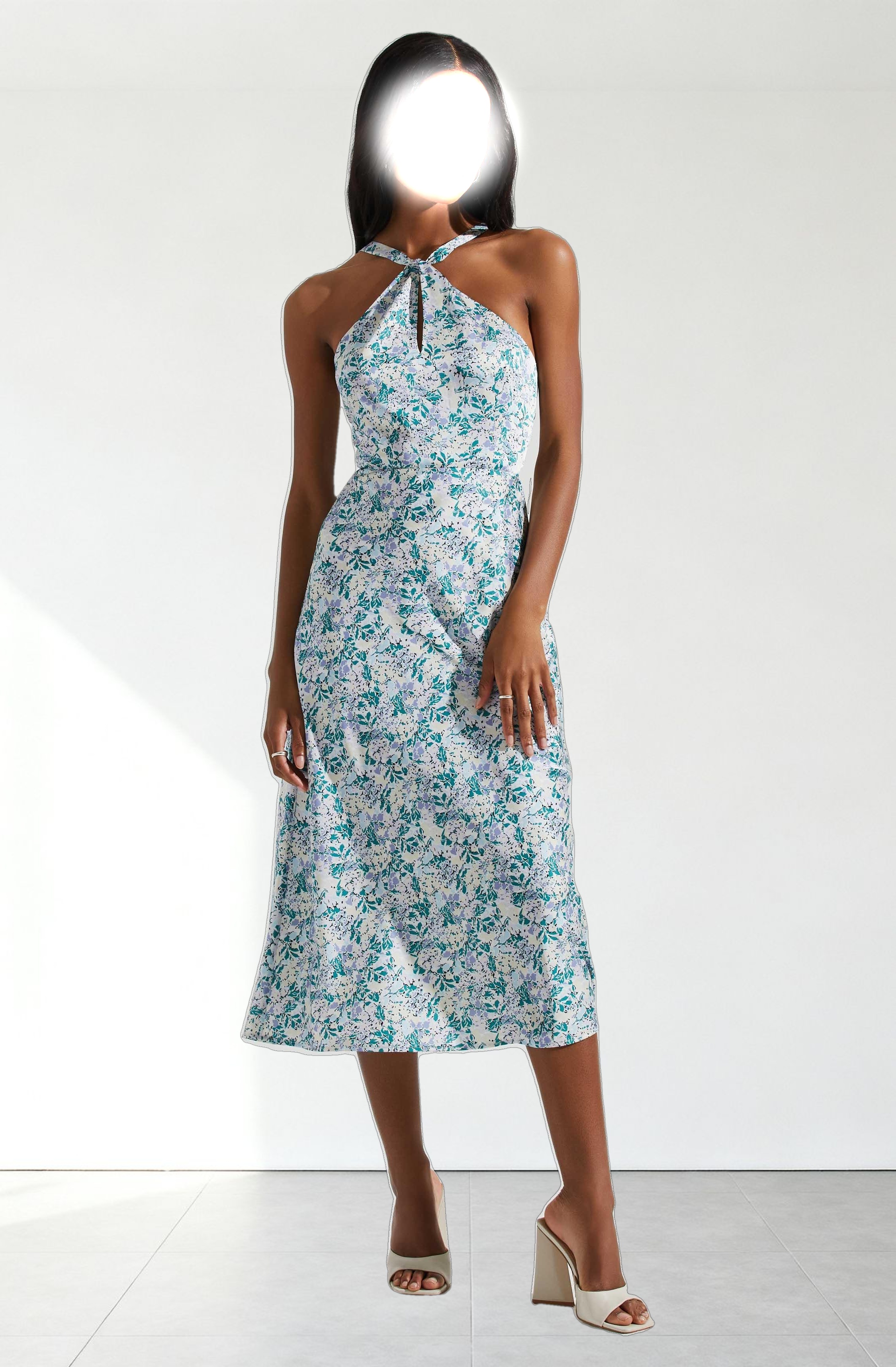 Sandrine Floral Halter Midi Dress