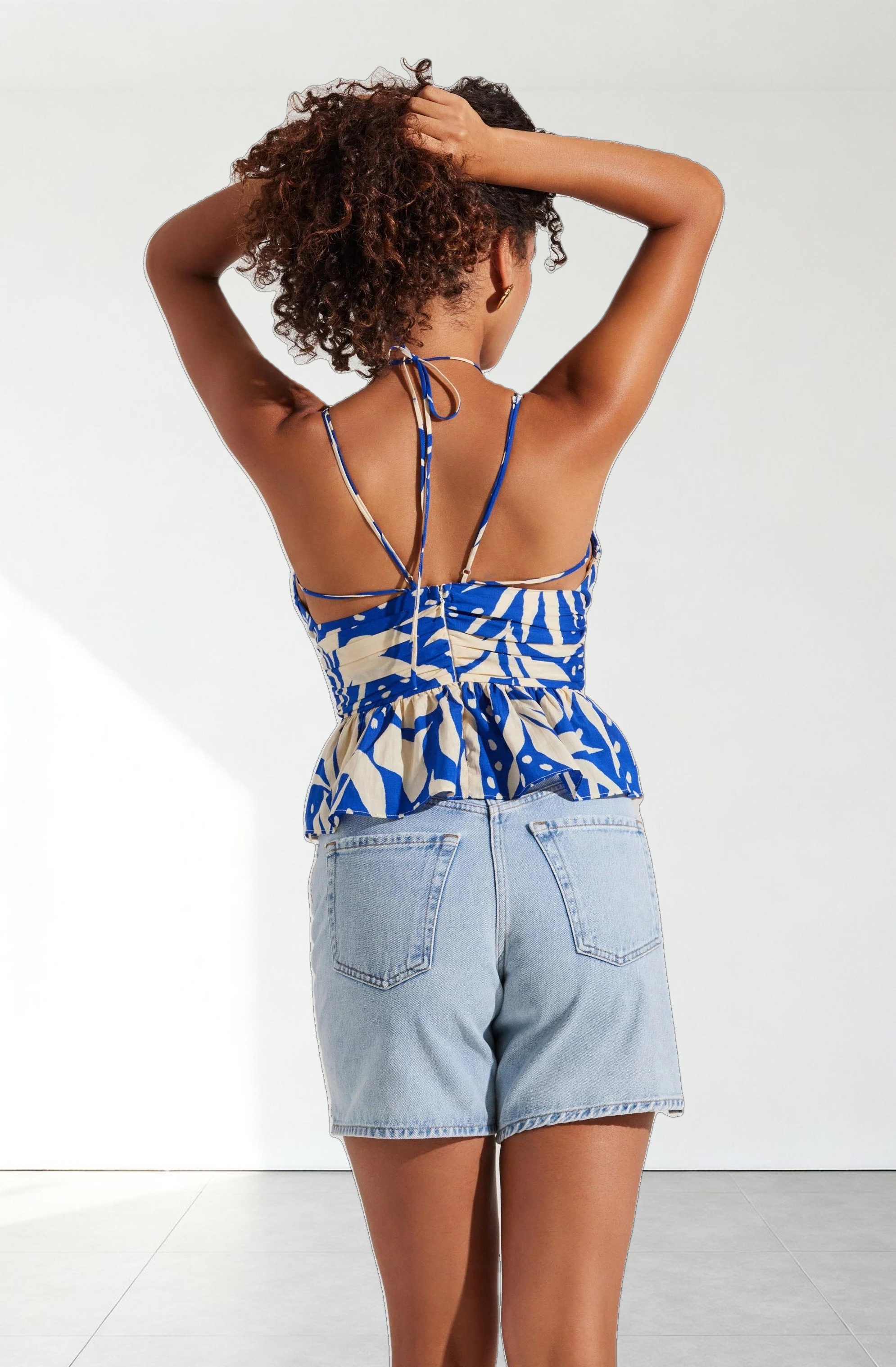 Minka Linen-Blend Peplum Top