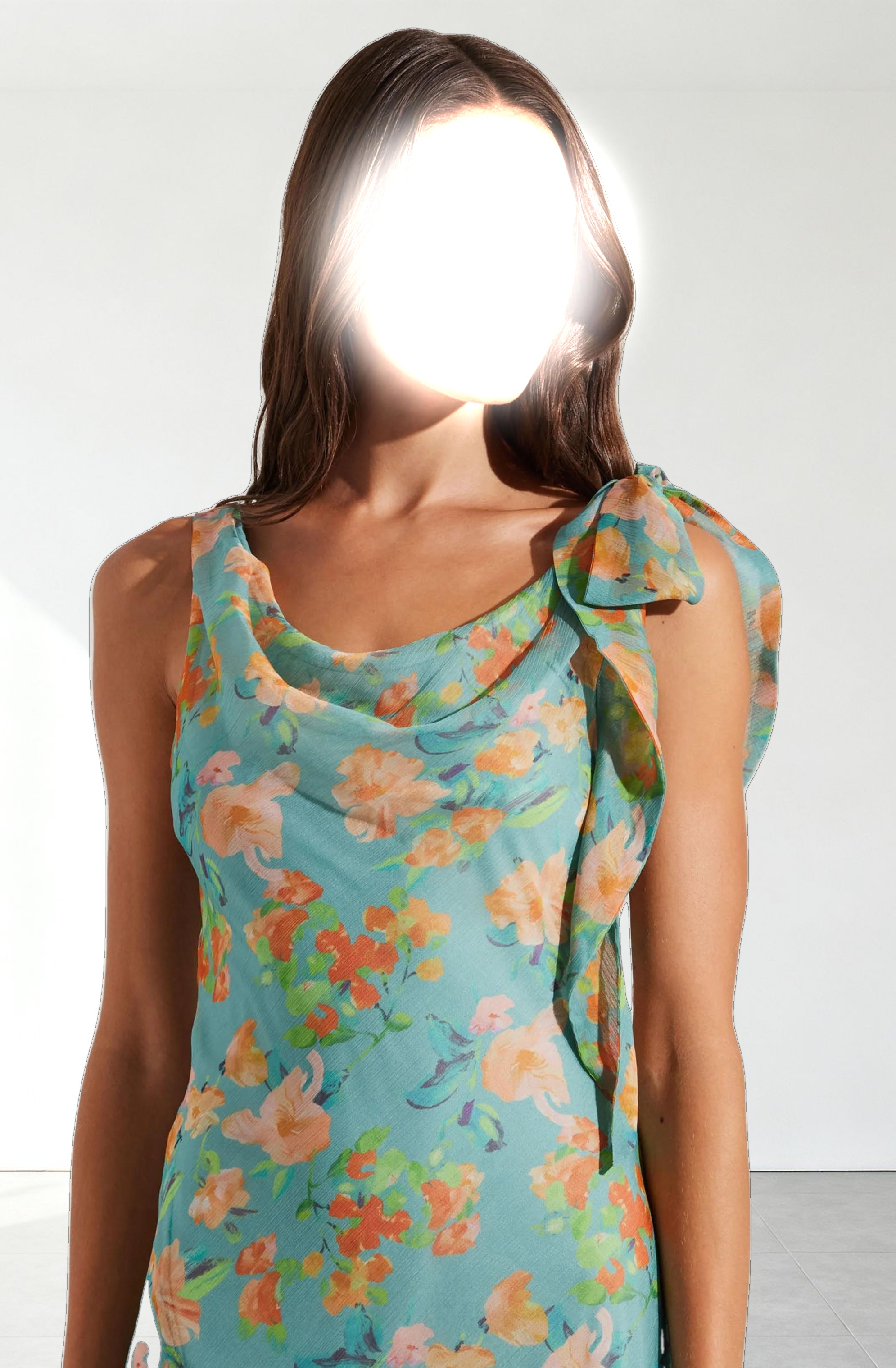 Isabelle Ruffled Cowl Neck Dress