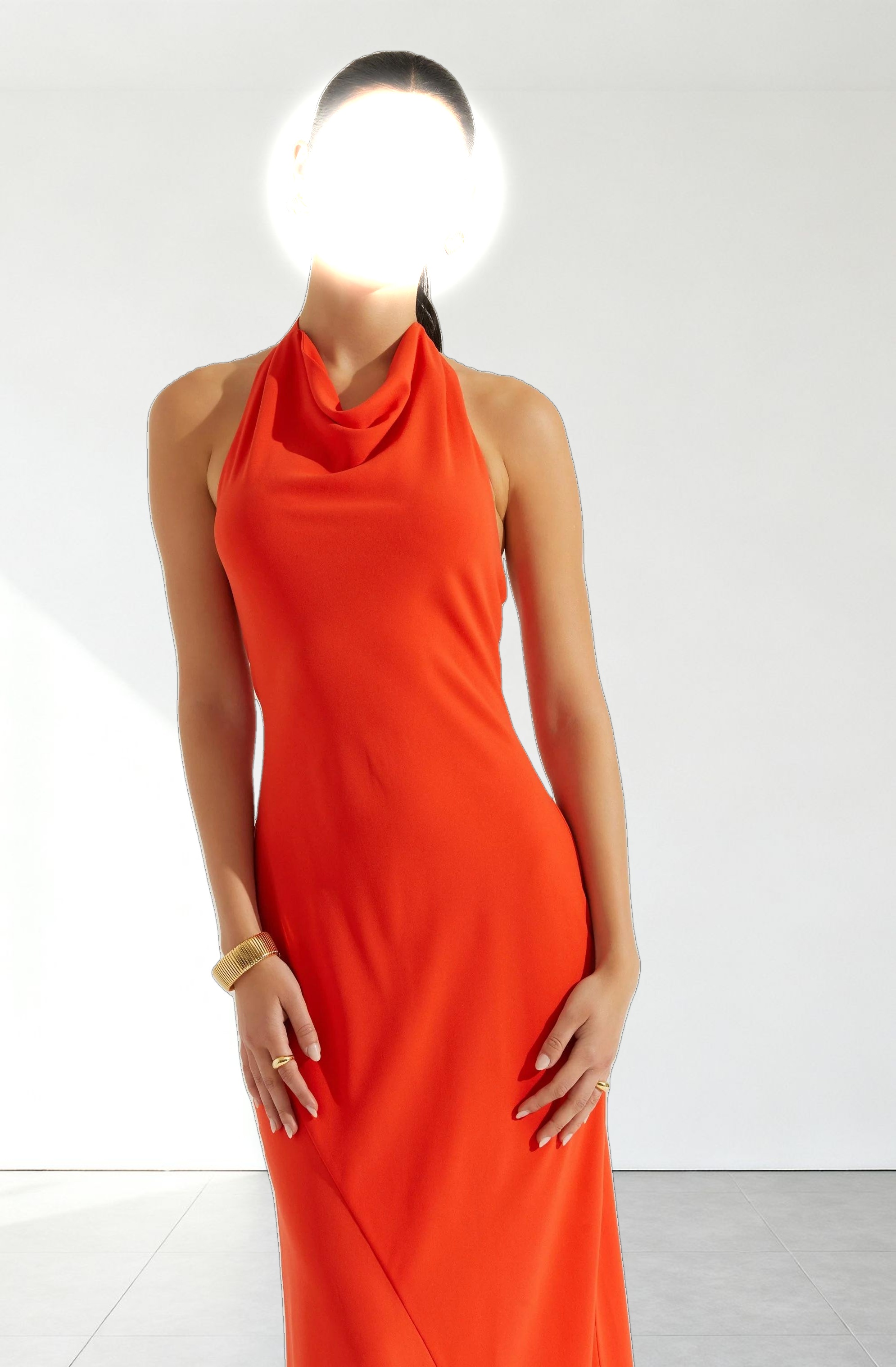 Dalisay Cowl Neck Halter Dress