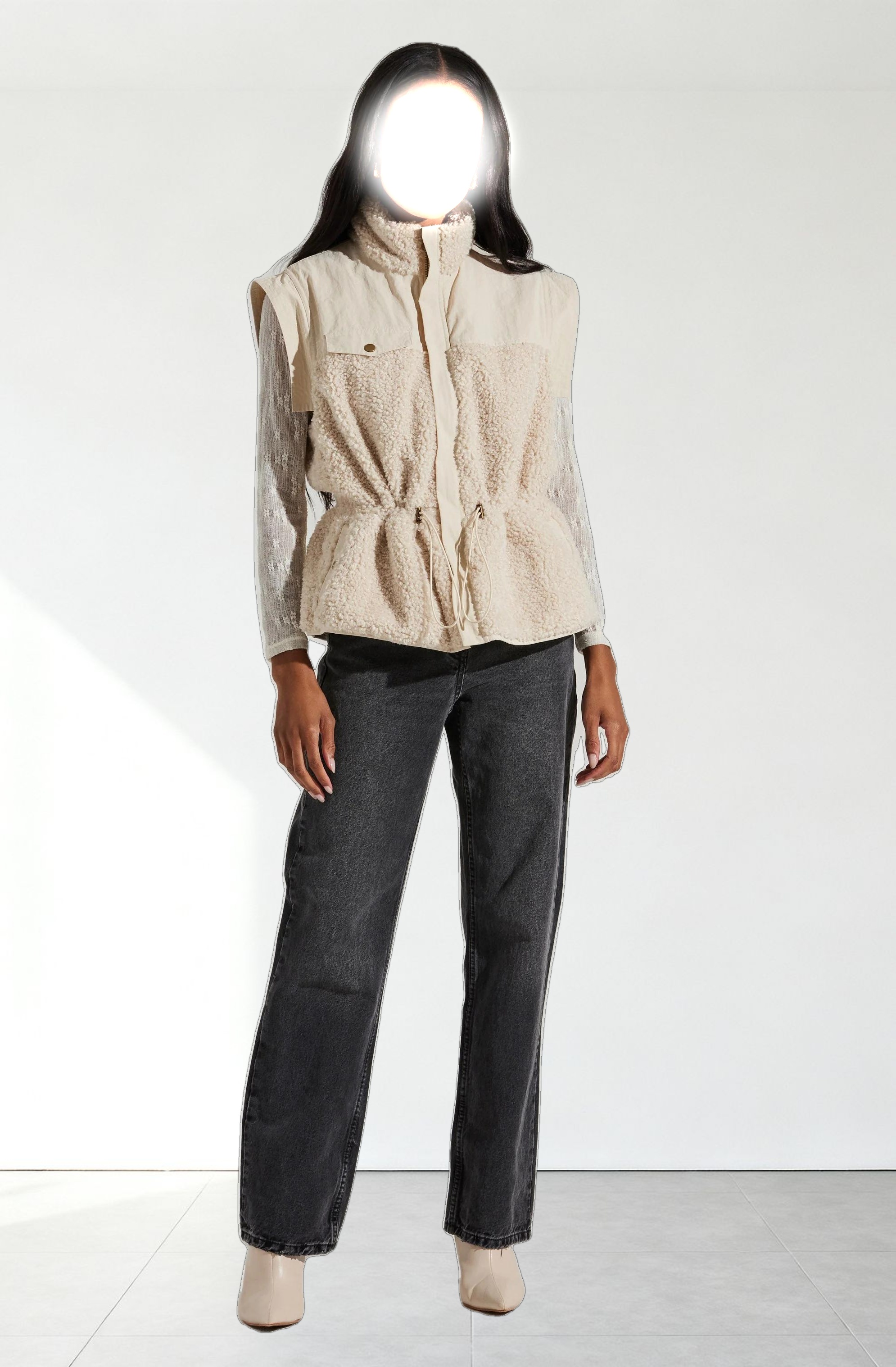 Ivania Boucle Mixed Media Vest