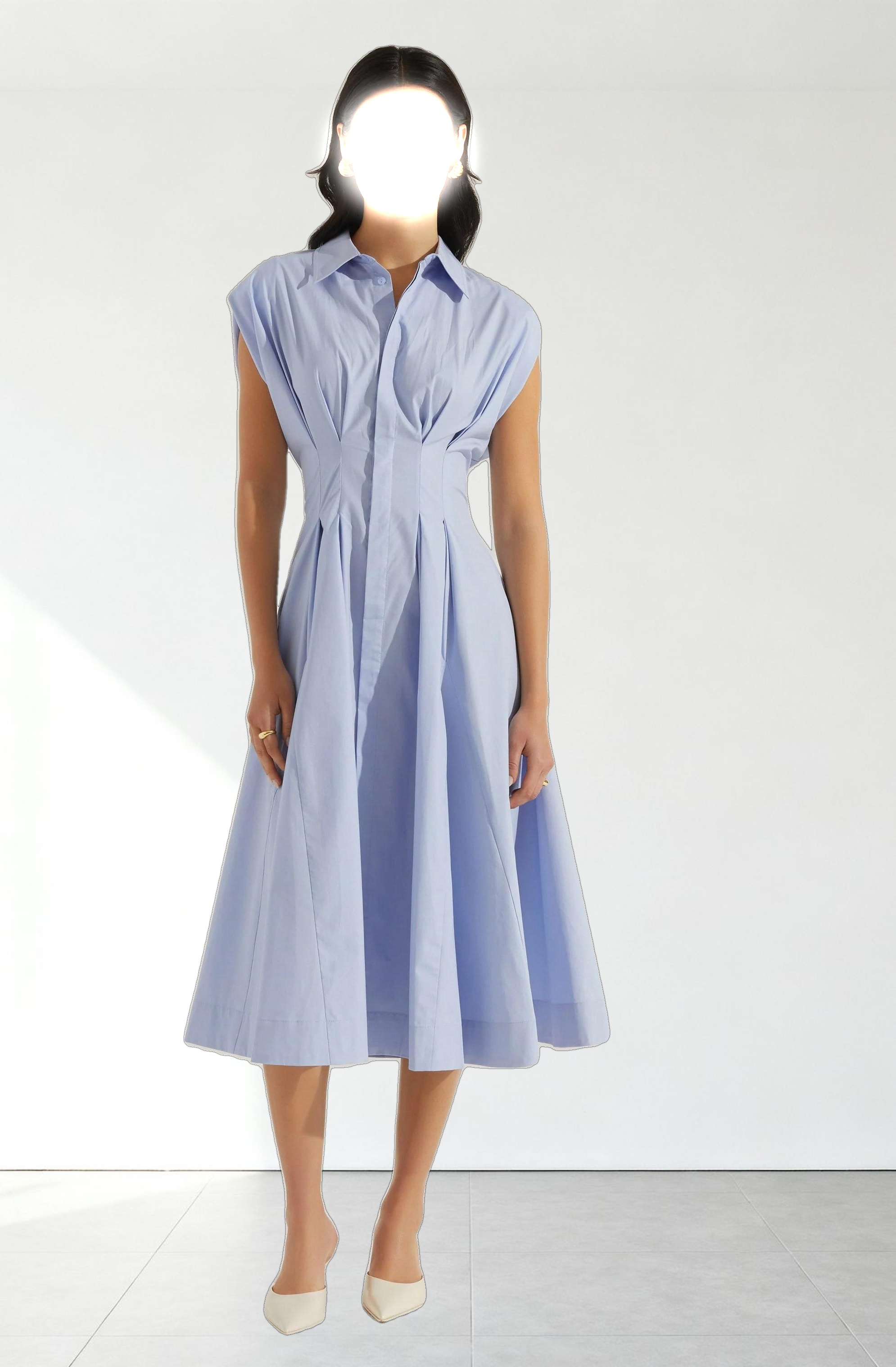 Beckett Tapered Waist Pleated Dress