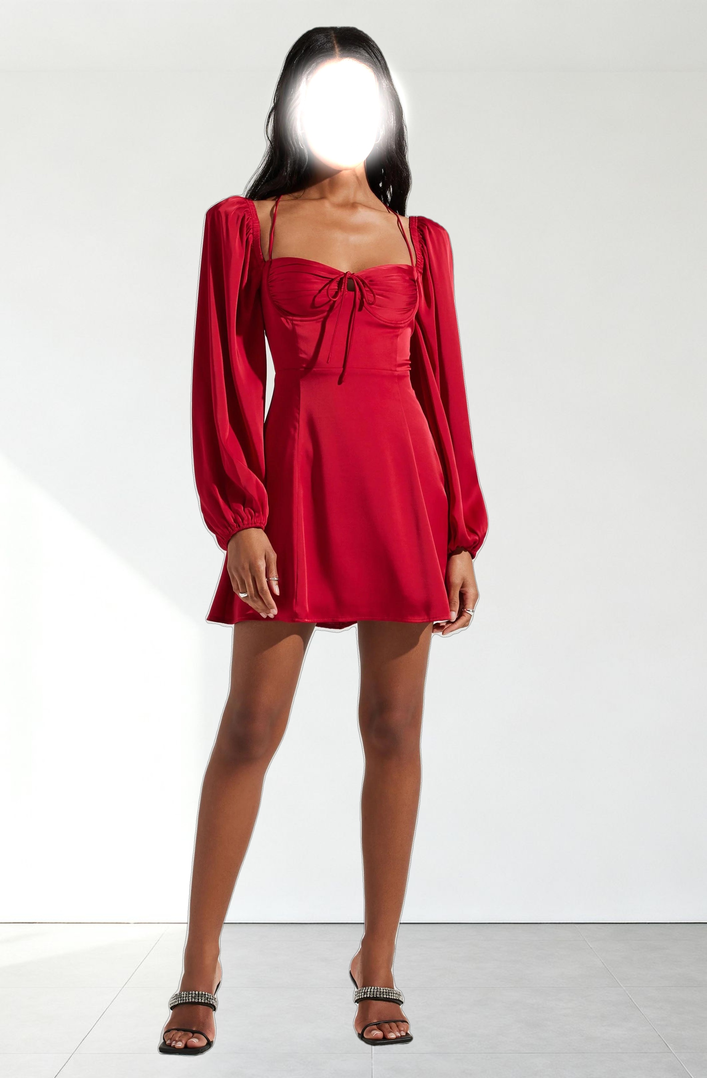 Vivian Satin Halter Mini Dress