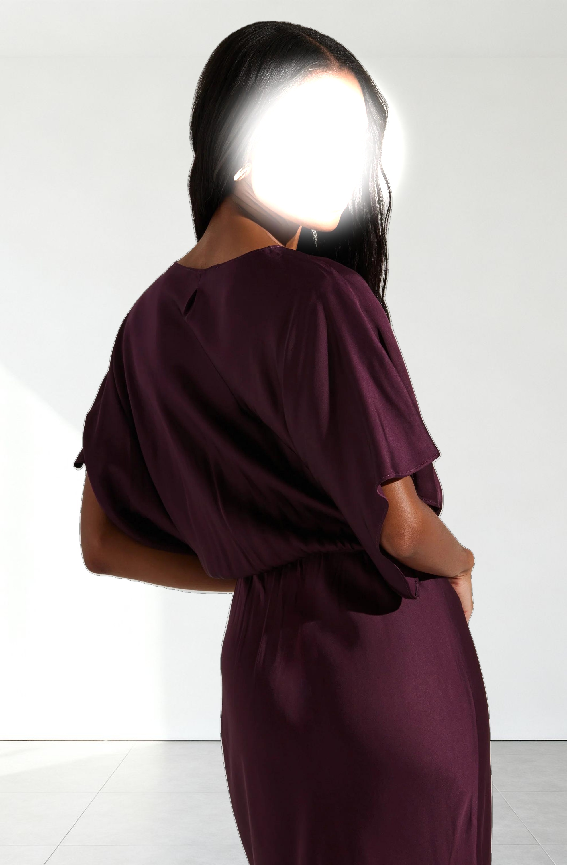 Angelle Satin Dolman Maxi Dress