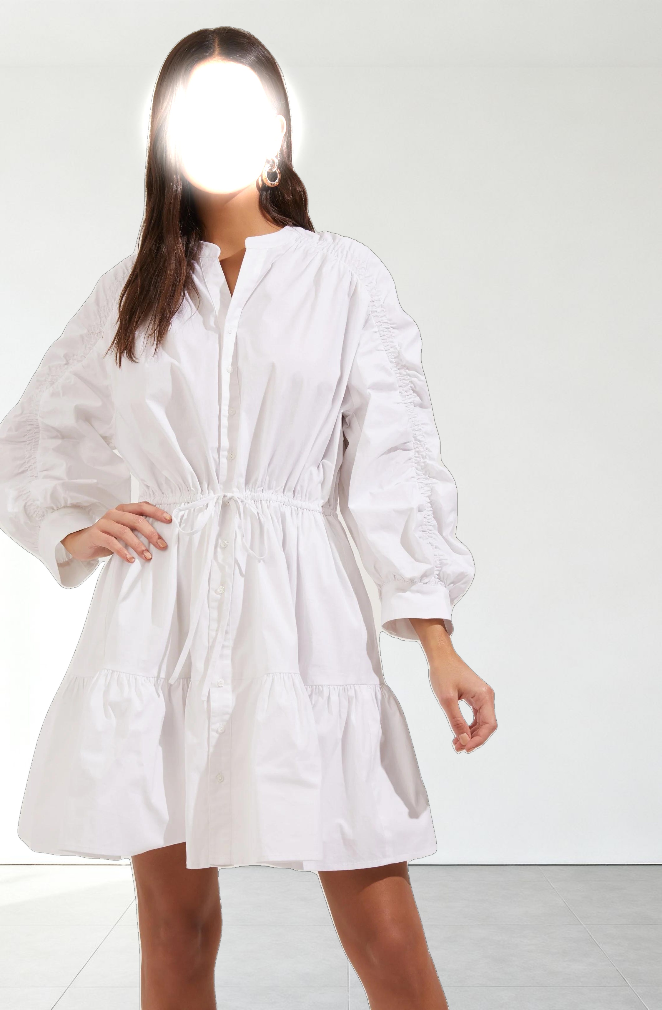 Ruched Long Sleeve Dress