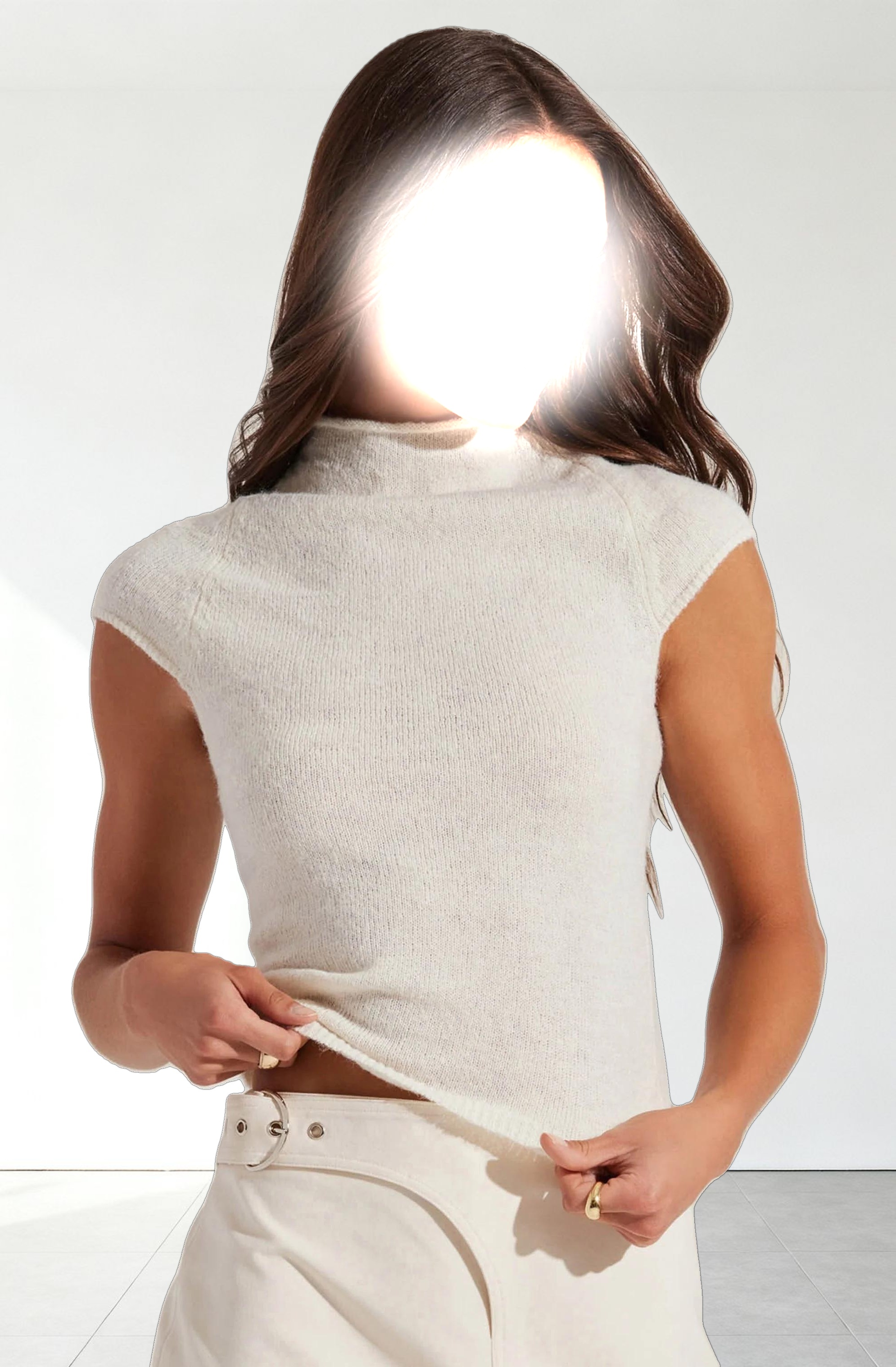 Ileane Mock Neck Sweater Top