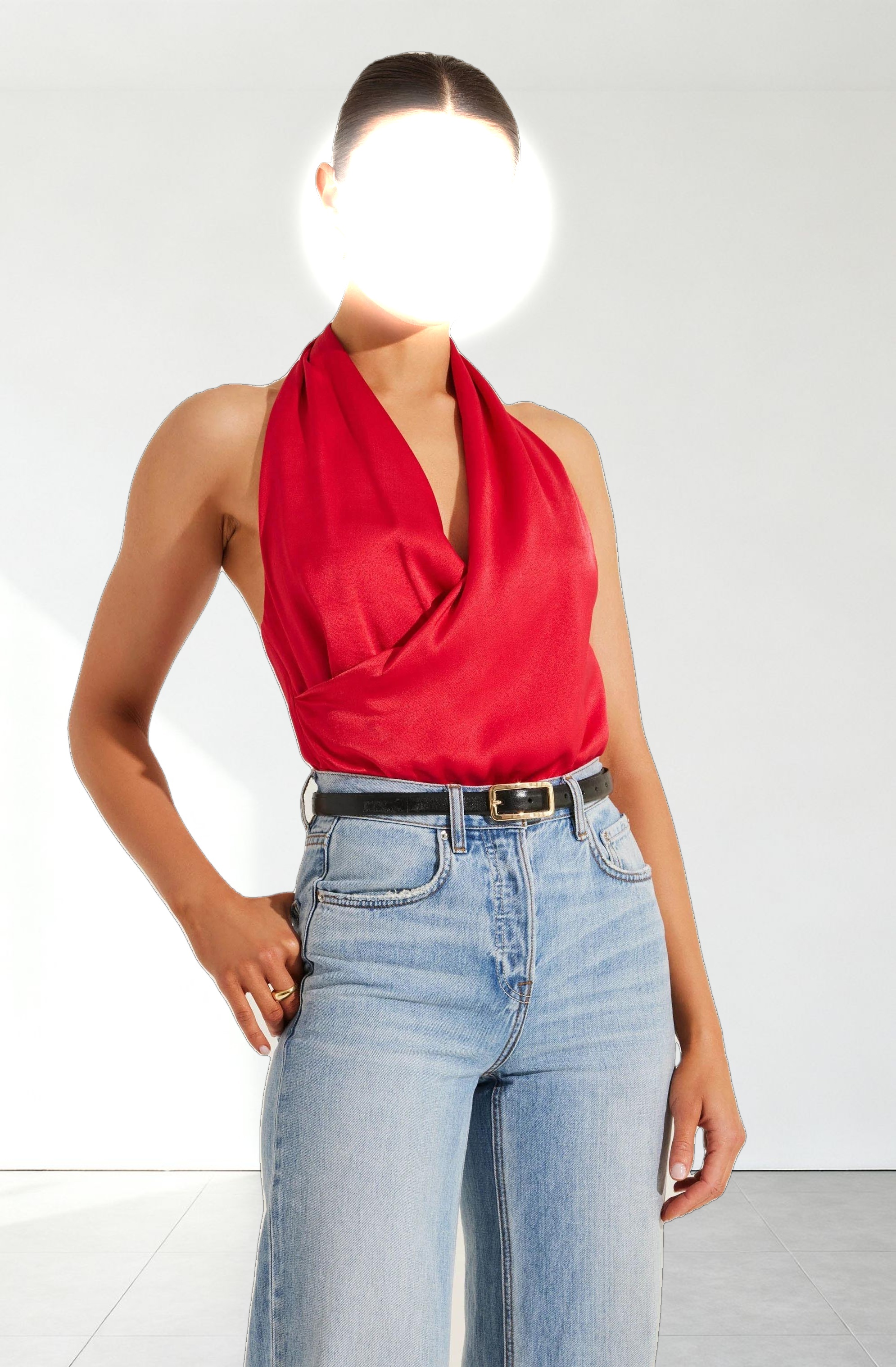 Draped Crossover Halter Top