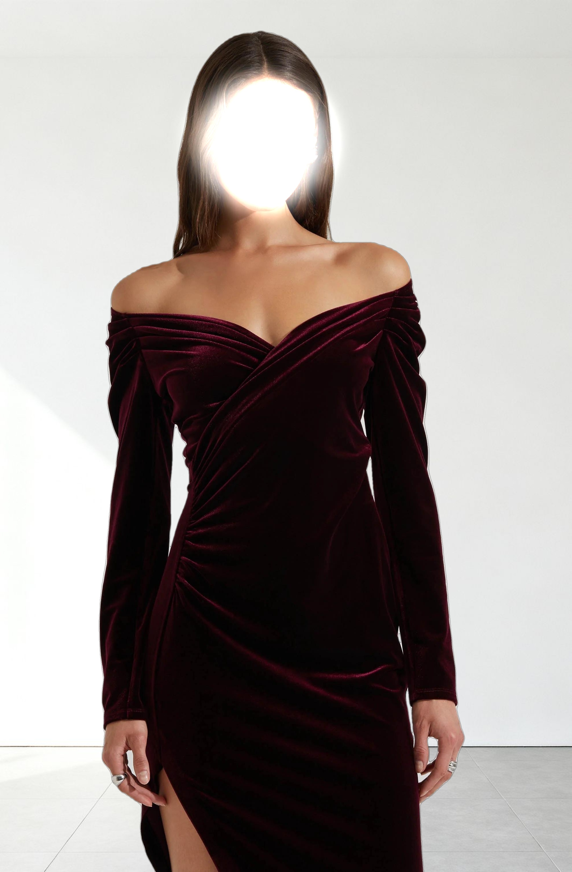 Sirica Velvet Off Shoulder Dress