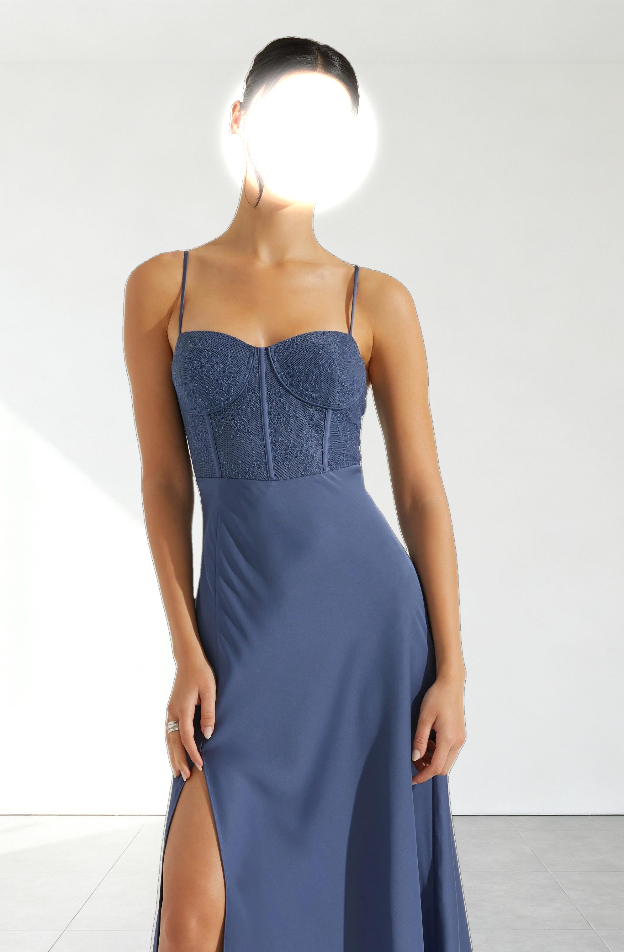 Lace Bustier Midi Dress