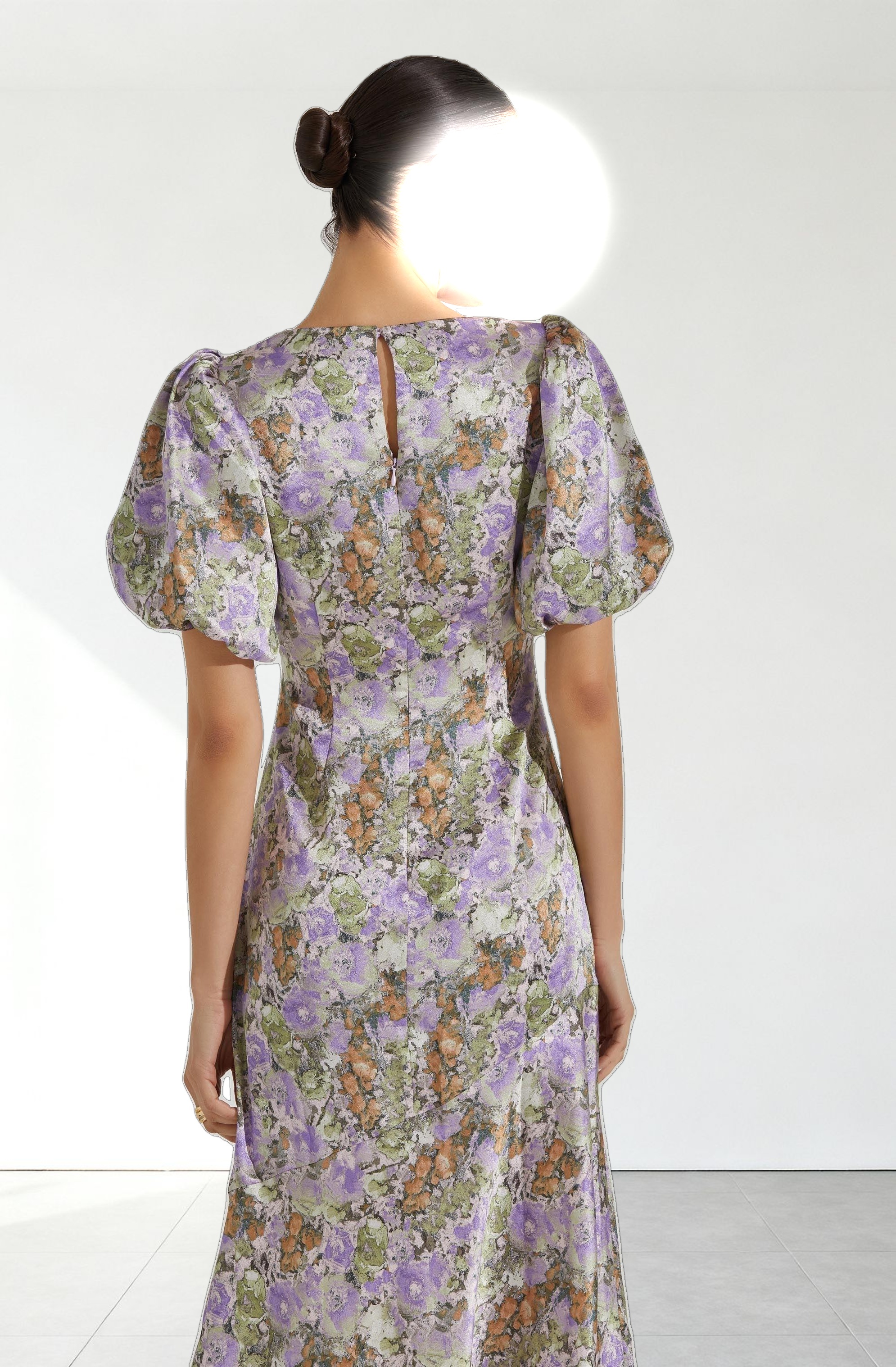 Satin Puff Sleeve Dress