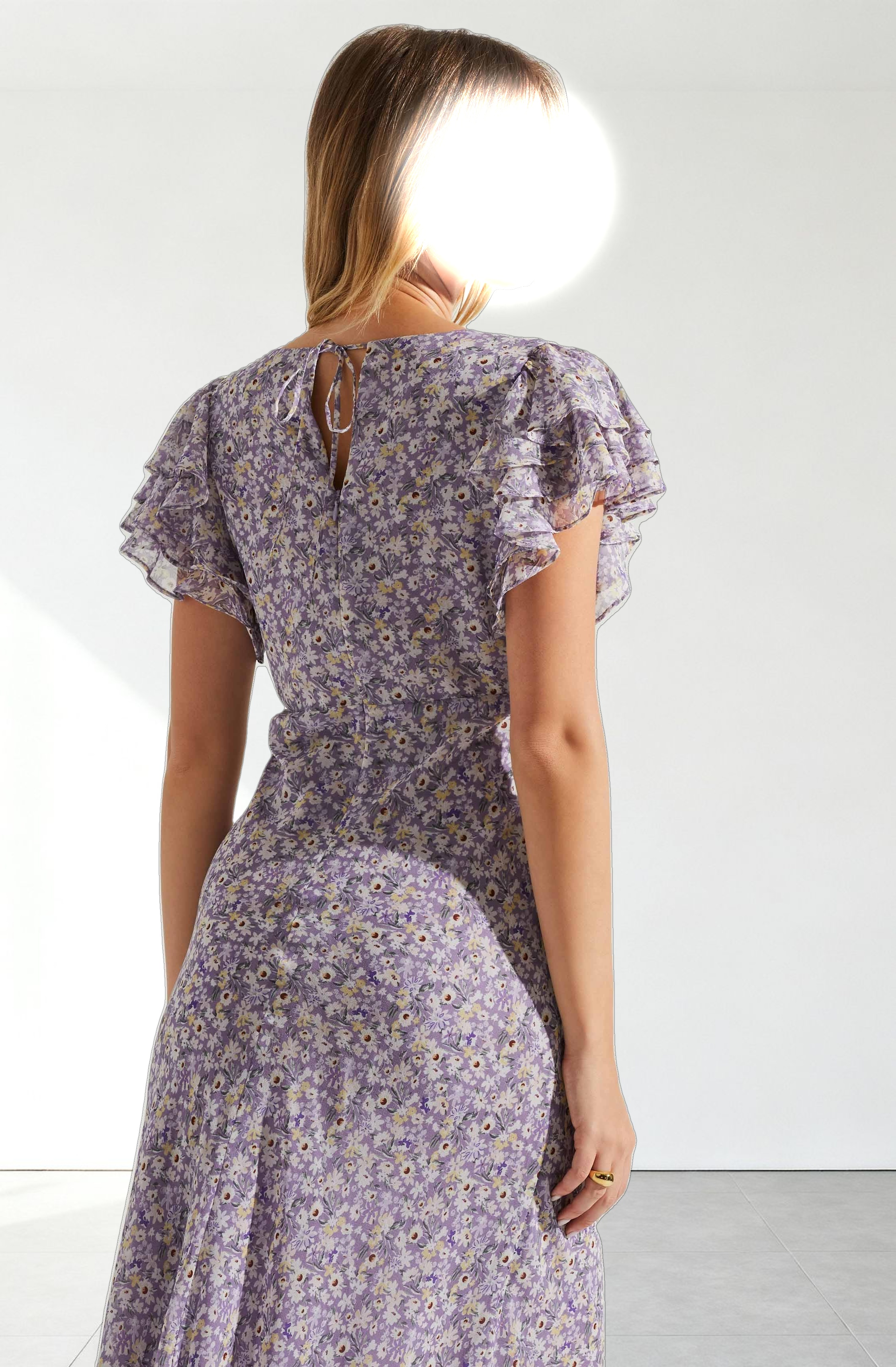 Celestine Floral Ruffle Midi Dress