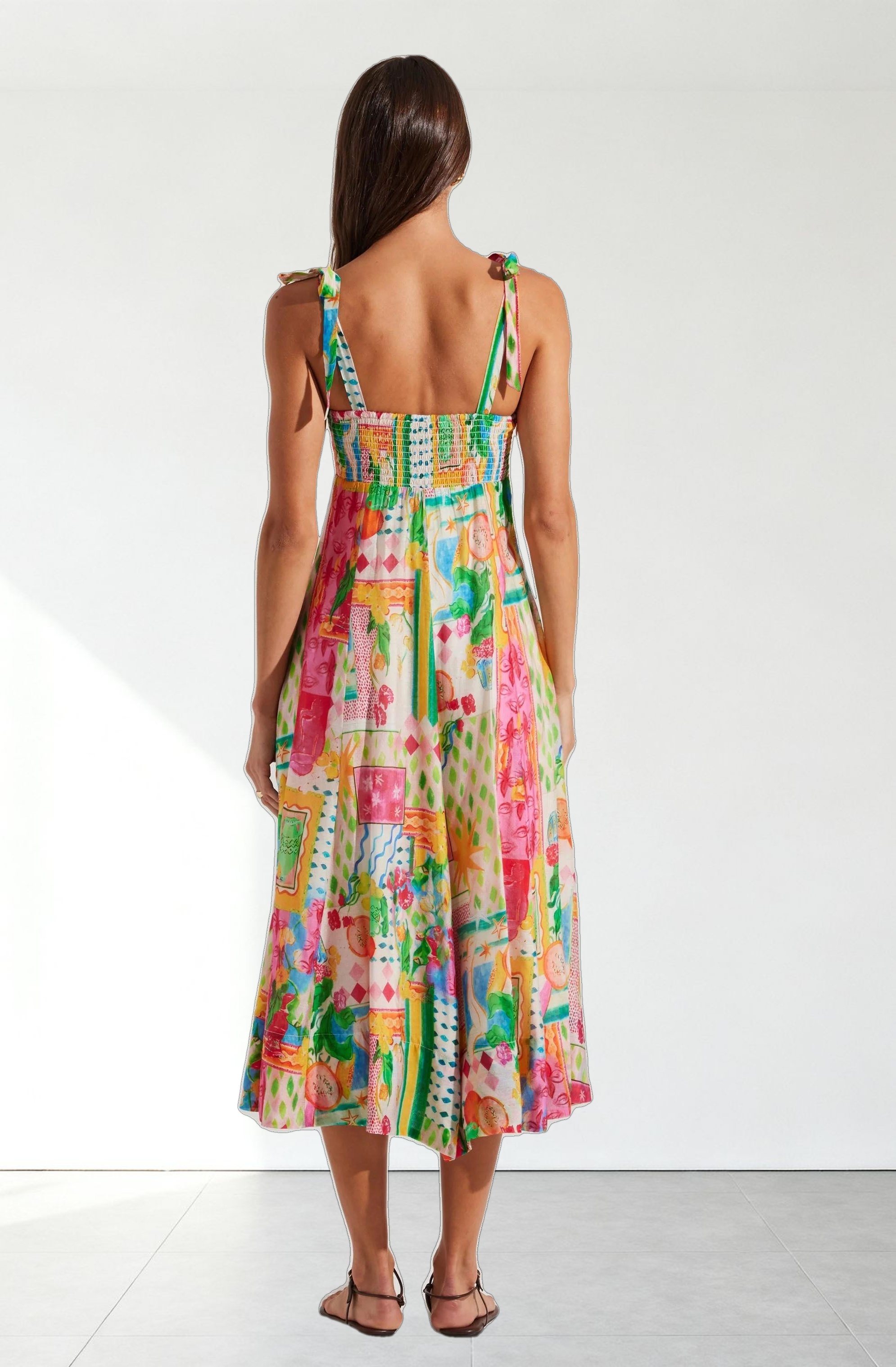 Shiann Patchwork Print Midi Dress
