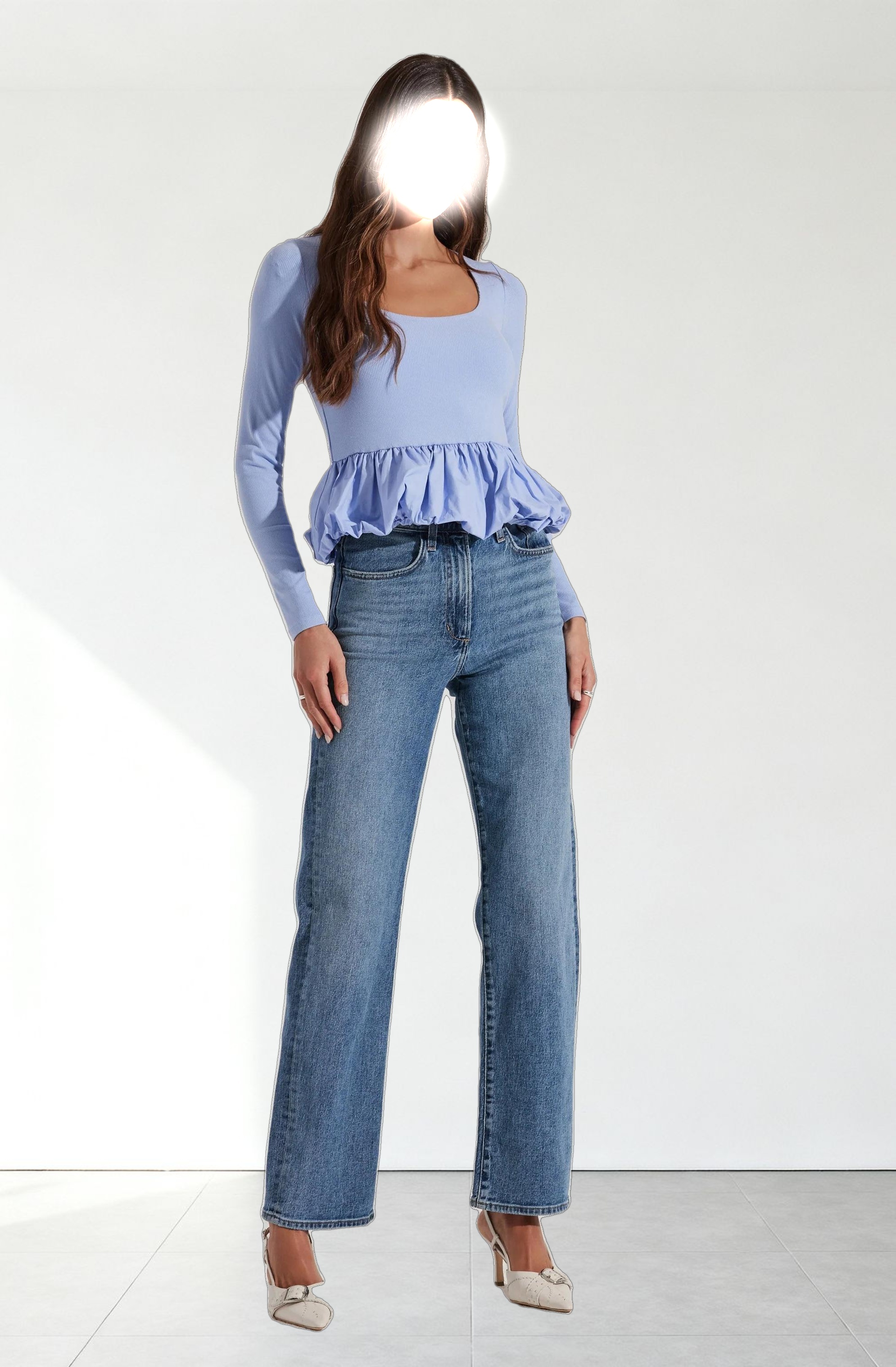 Bubble Hem Peplum Top