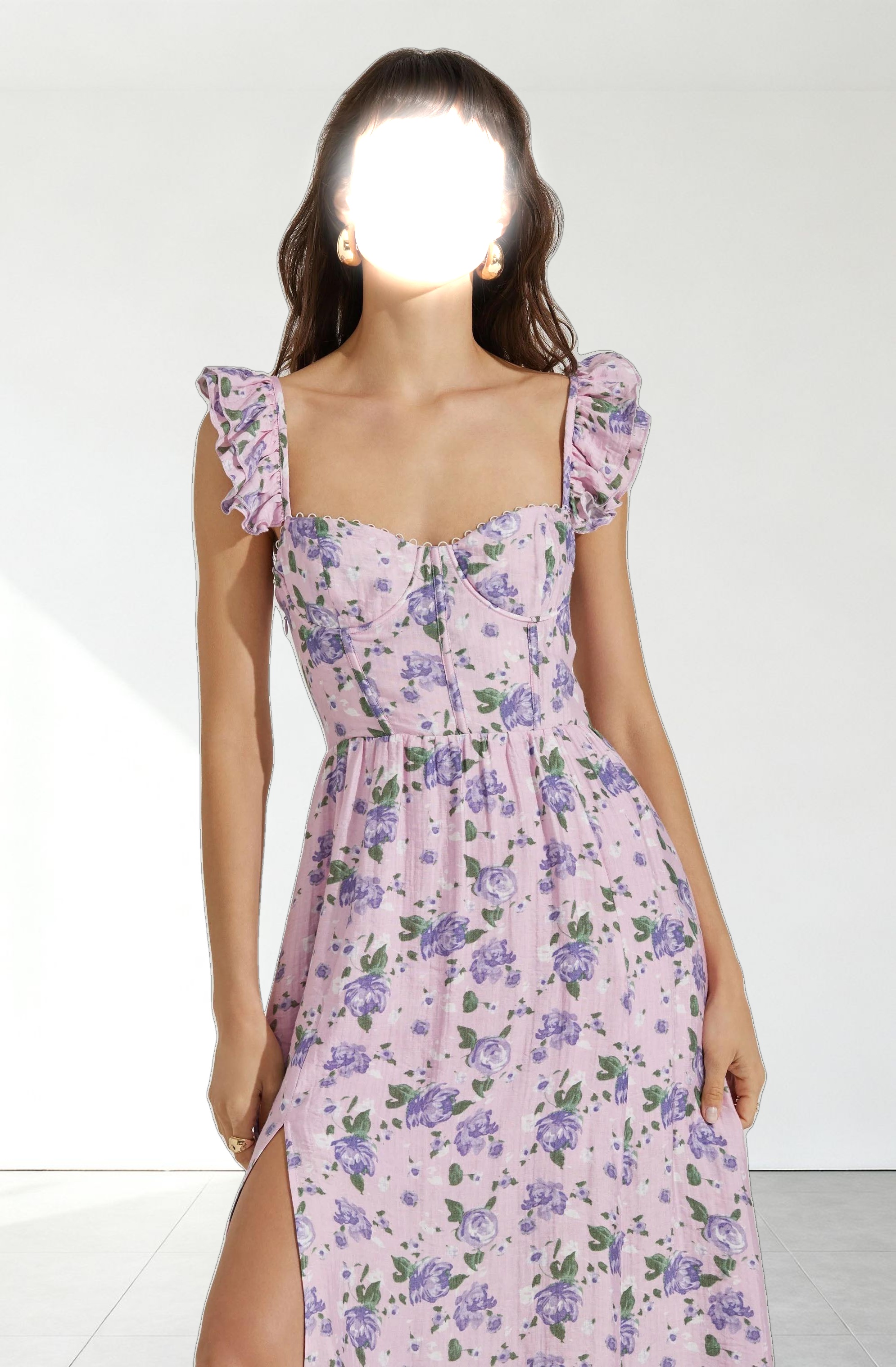 Wedelia Floral Bustier Midi Dress