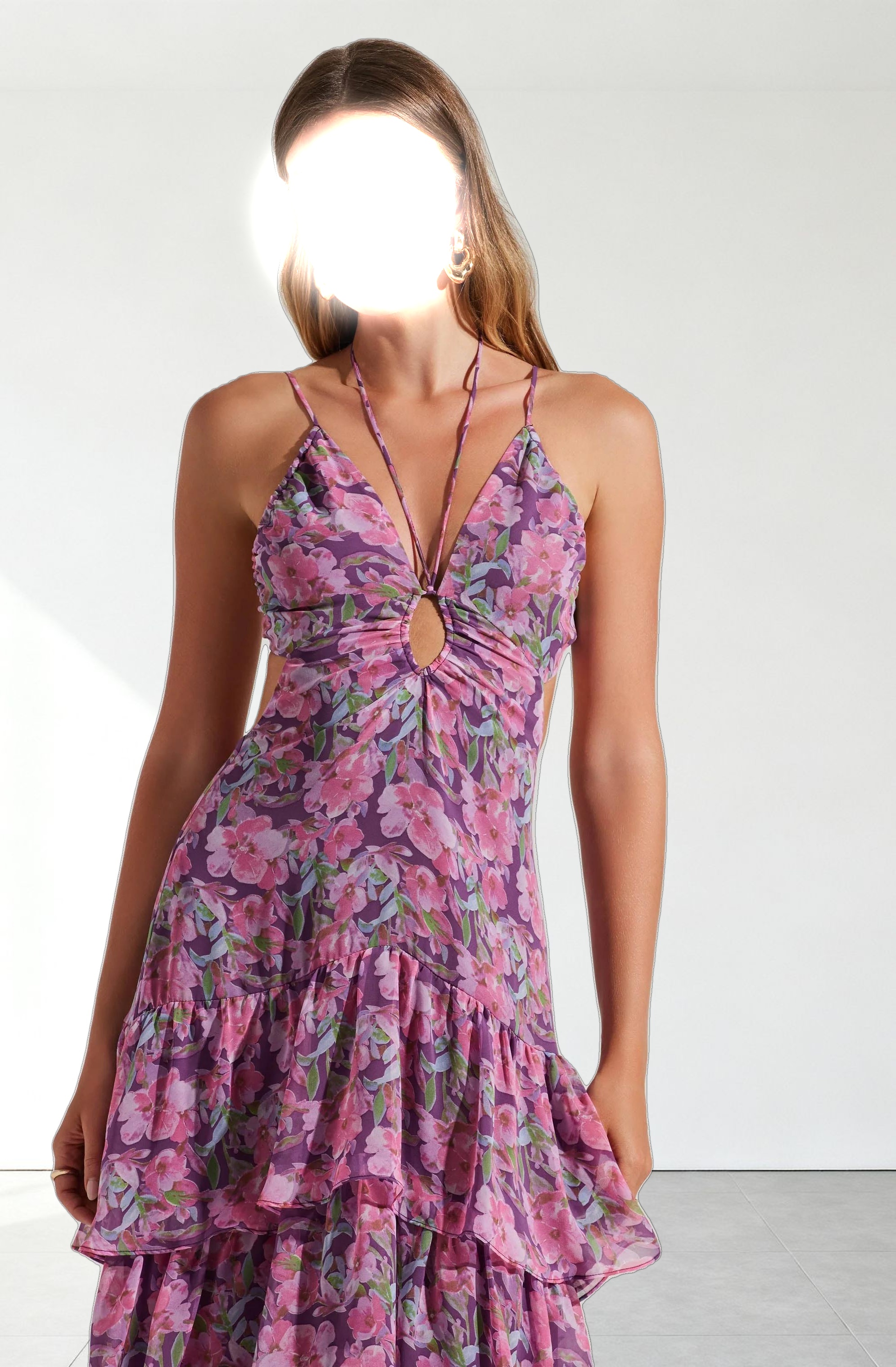 Aneira Floral Tiered Maxi Dress