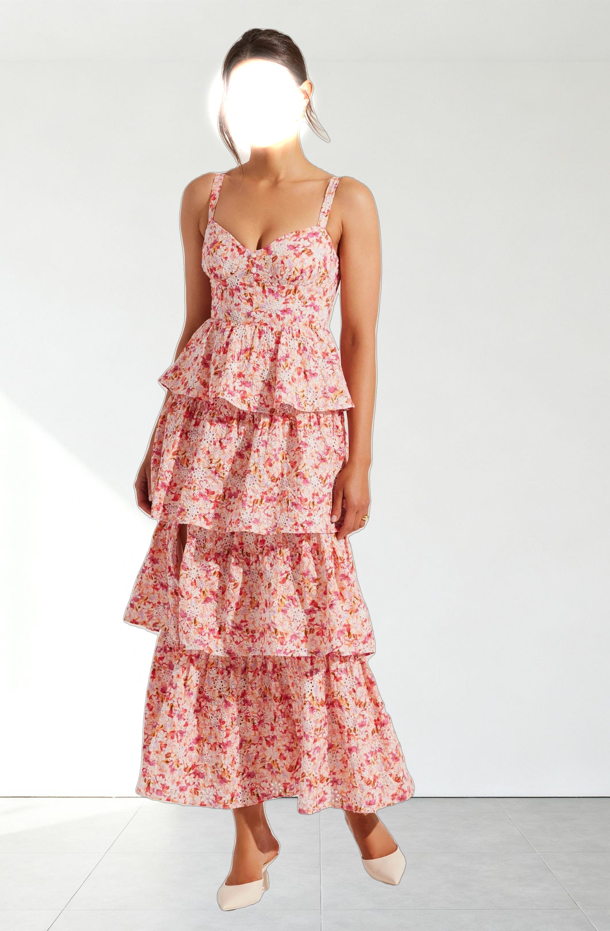 Midsummer Eyelet Tiered Maxi Dress