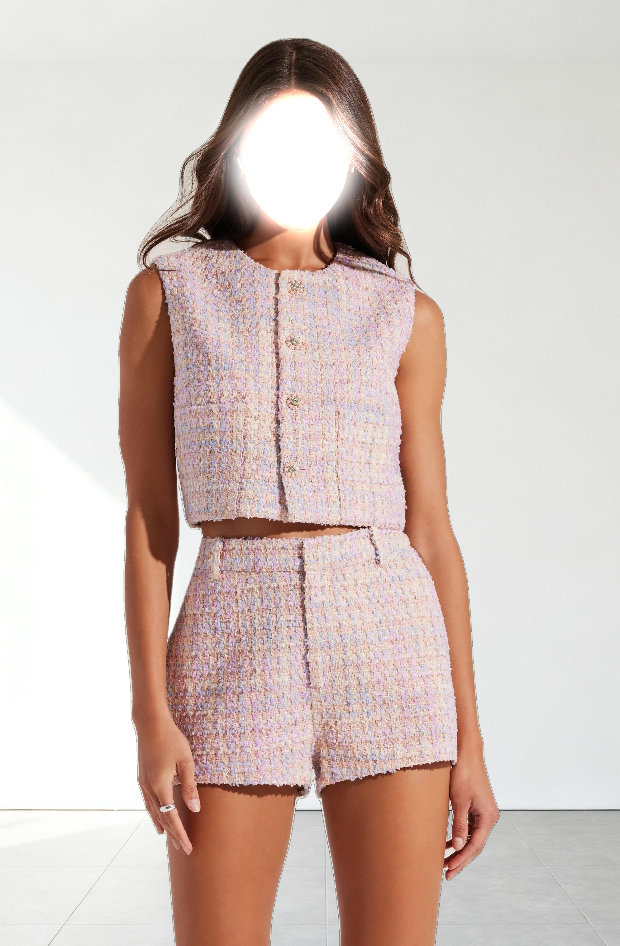 Wynn Cropped Tweed Vest
