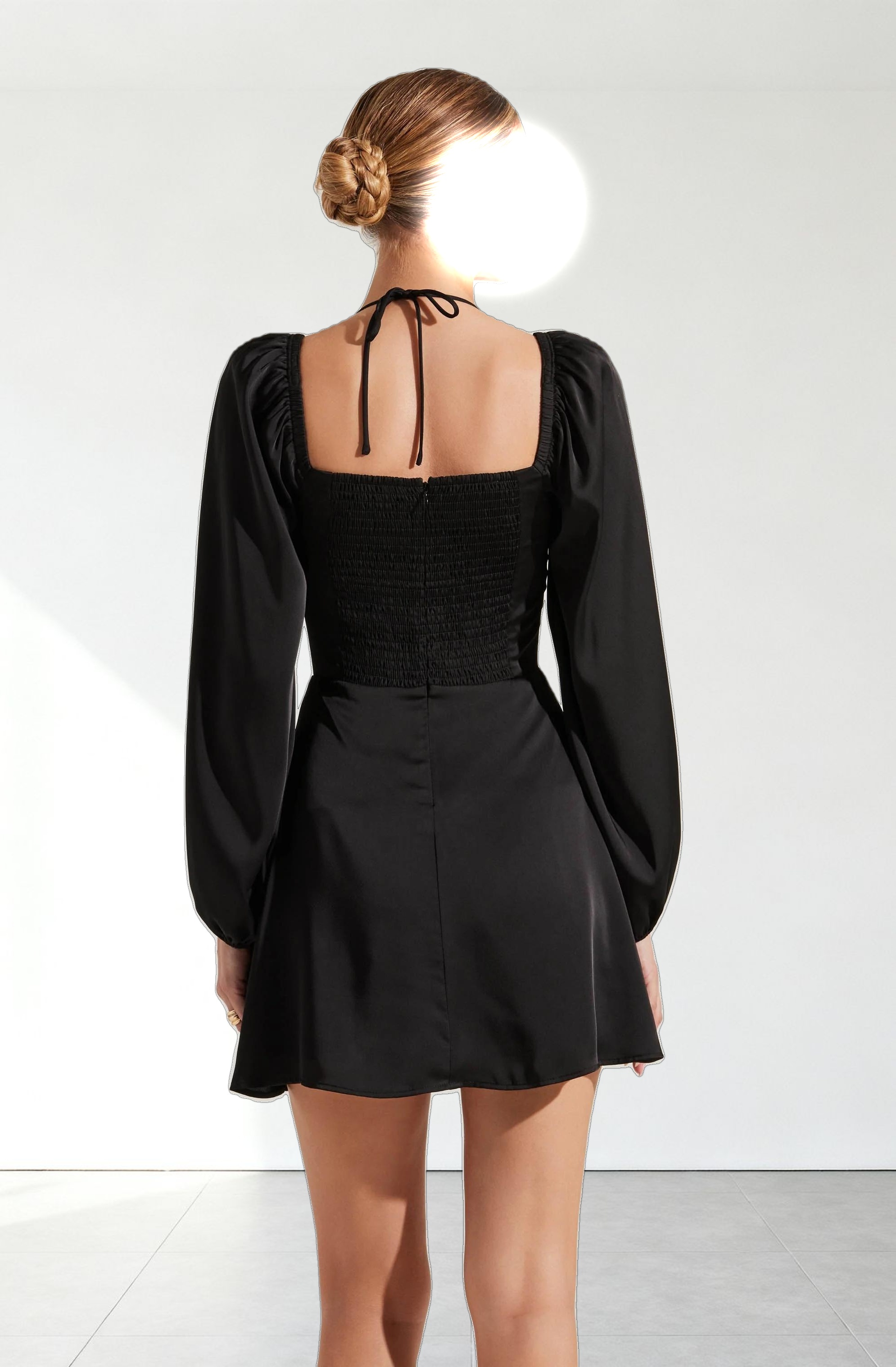 Vivian Satin Halter Mini Dress