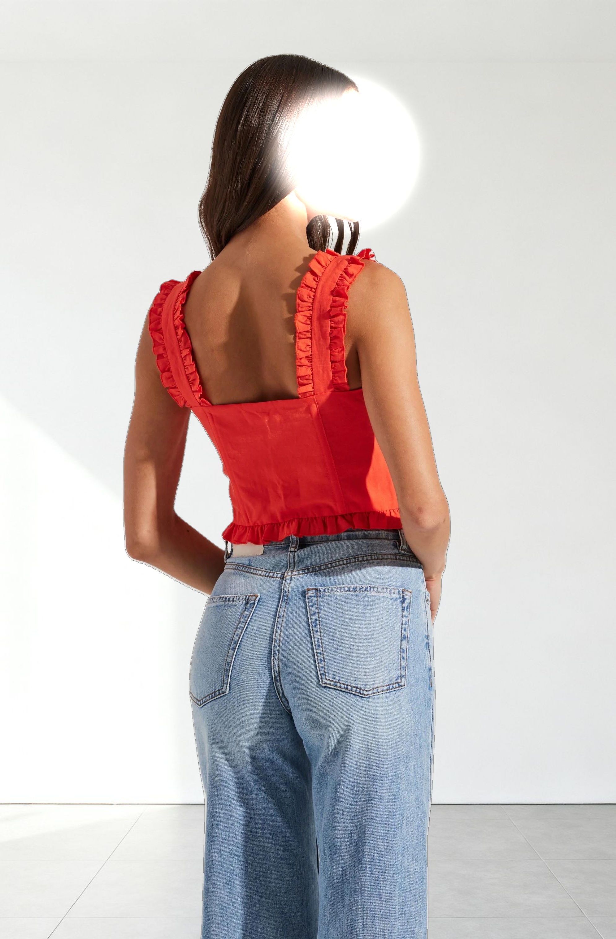 Raelyn Ruffle Trim Corset Top