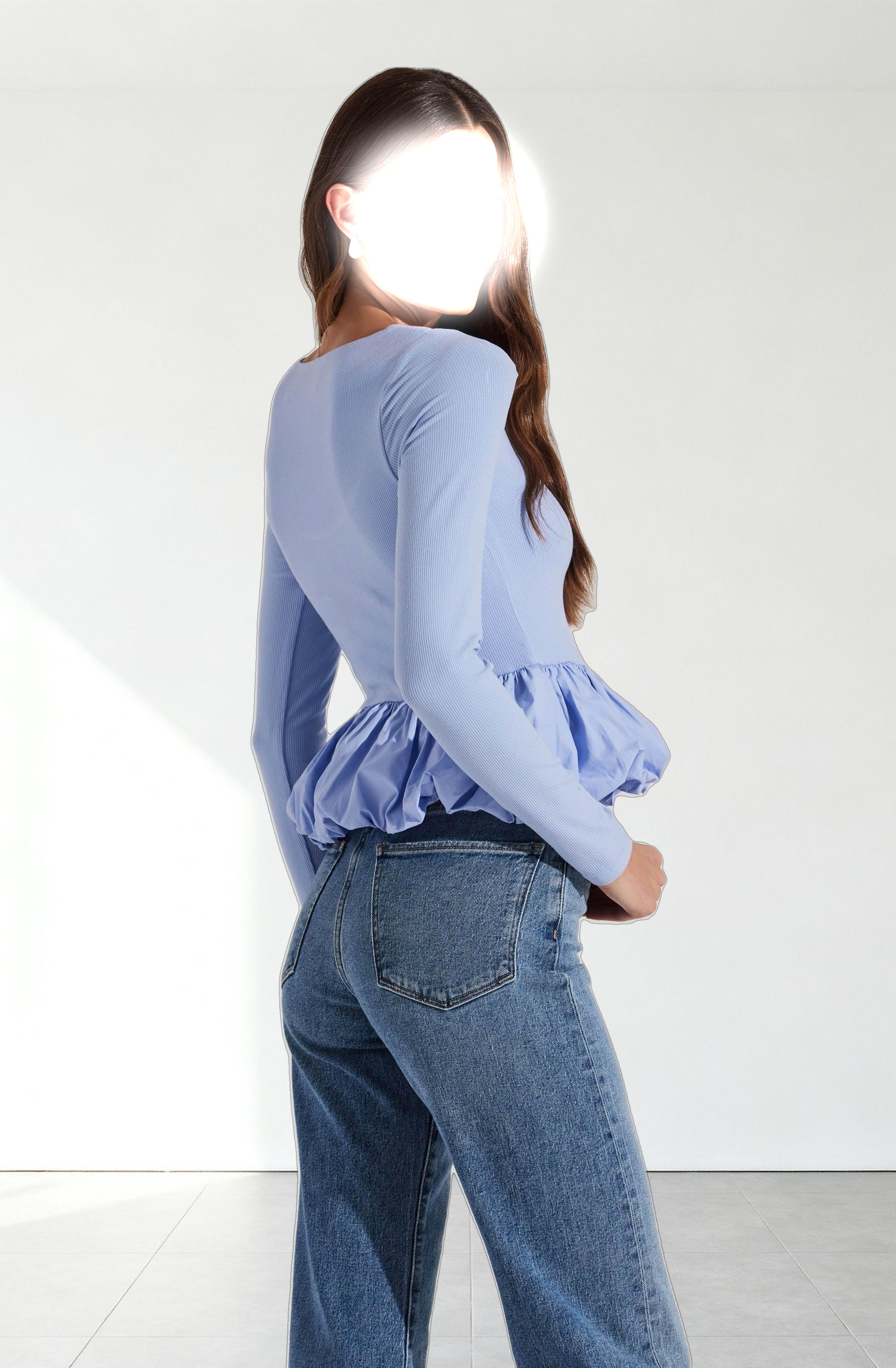 Bubble Hem Peplum Top