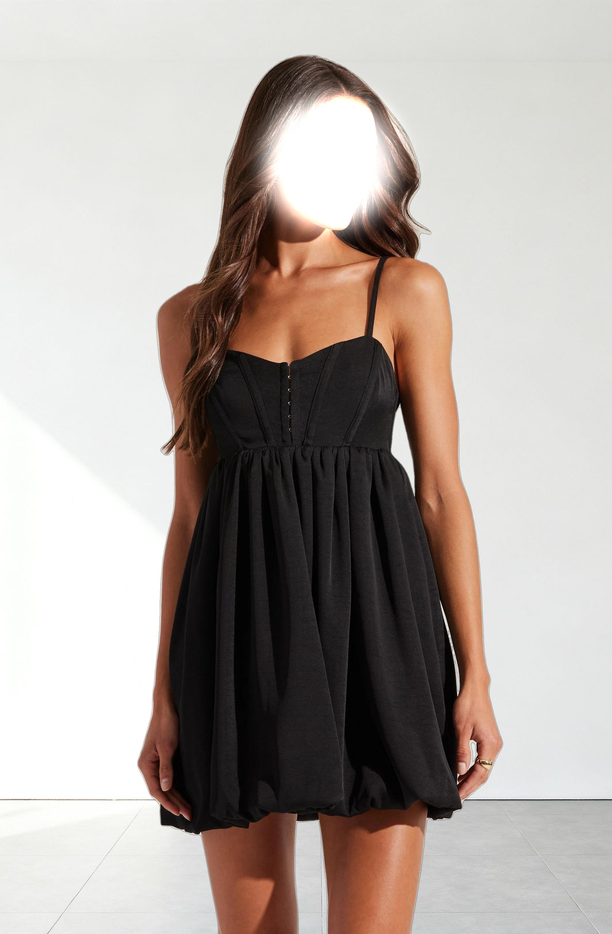 Bustier Bubble Hem Mini Dress