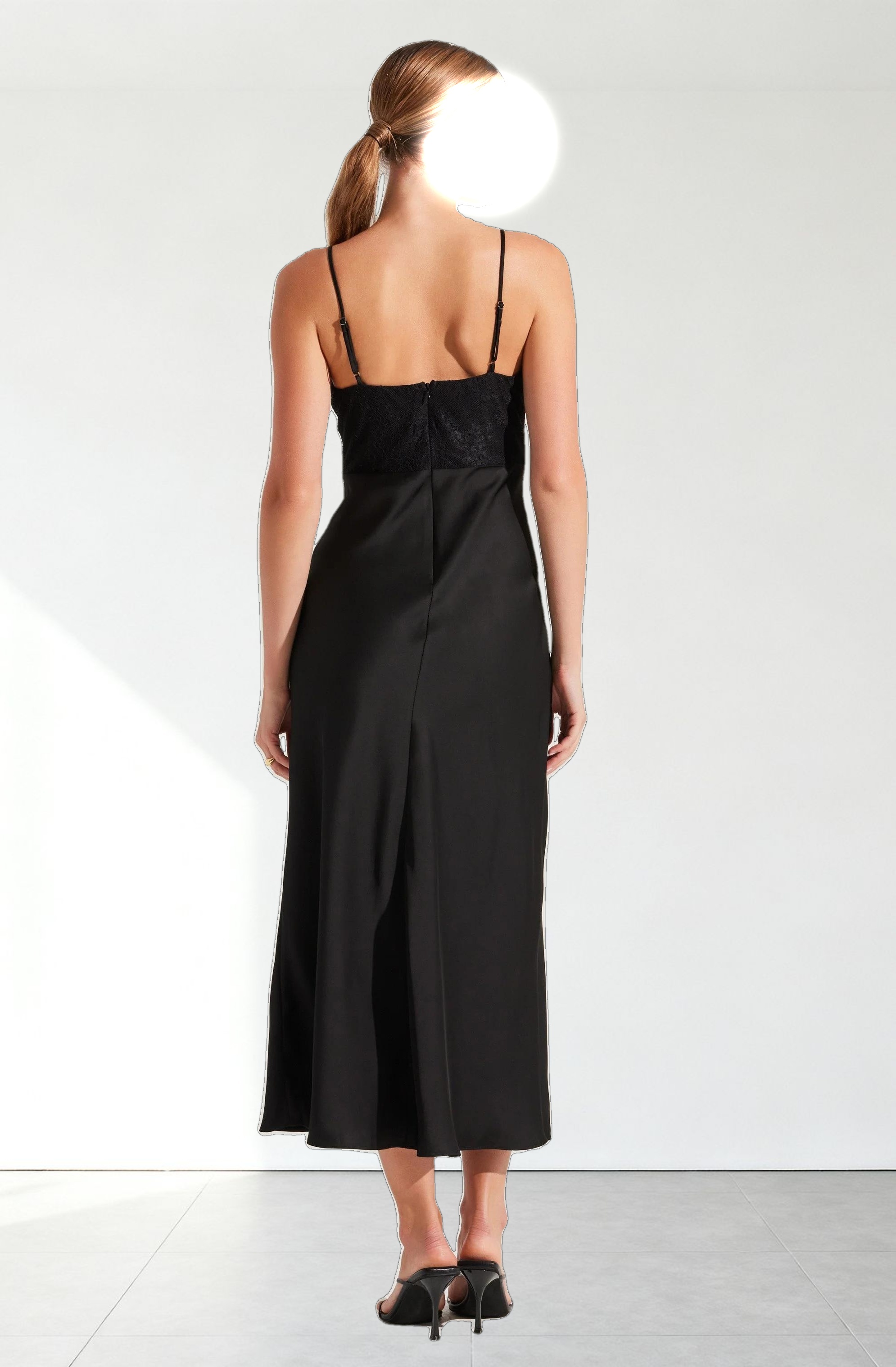 Lace Bustier Midi Dress