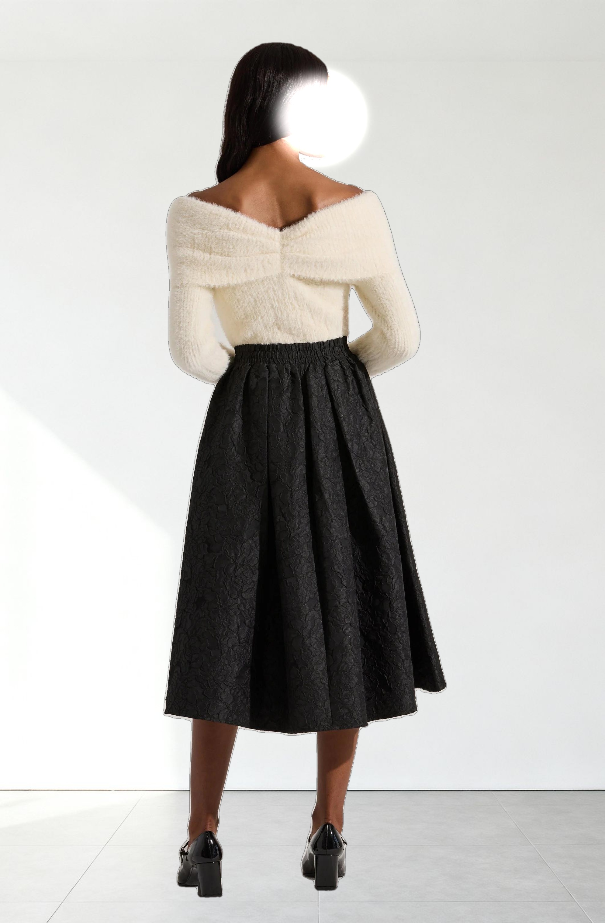 Fuzzy Knit Off Shoulder Sweater