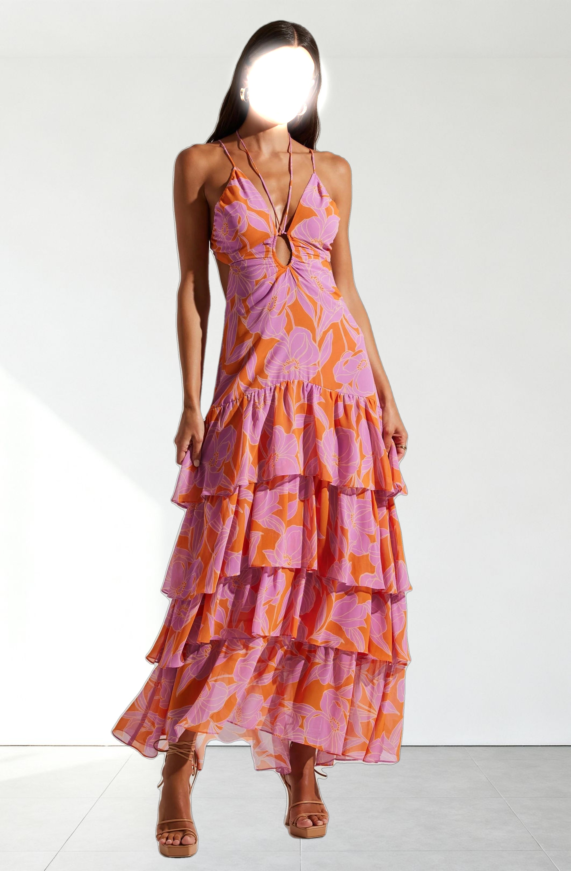 Aneira Floral Tiered Maxi Dress