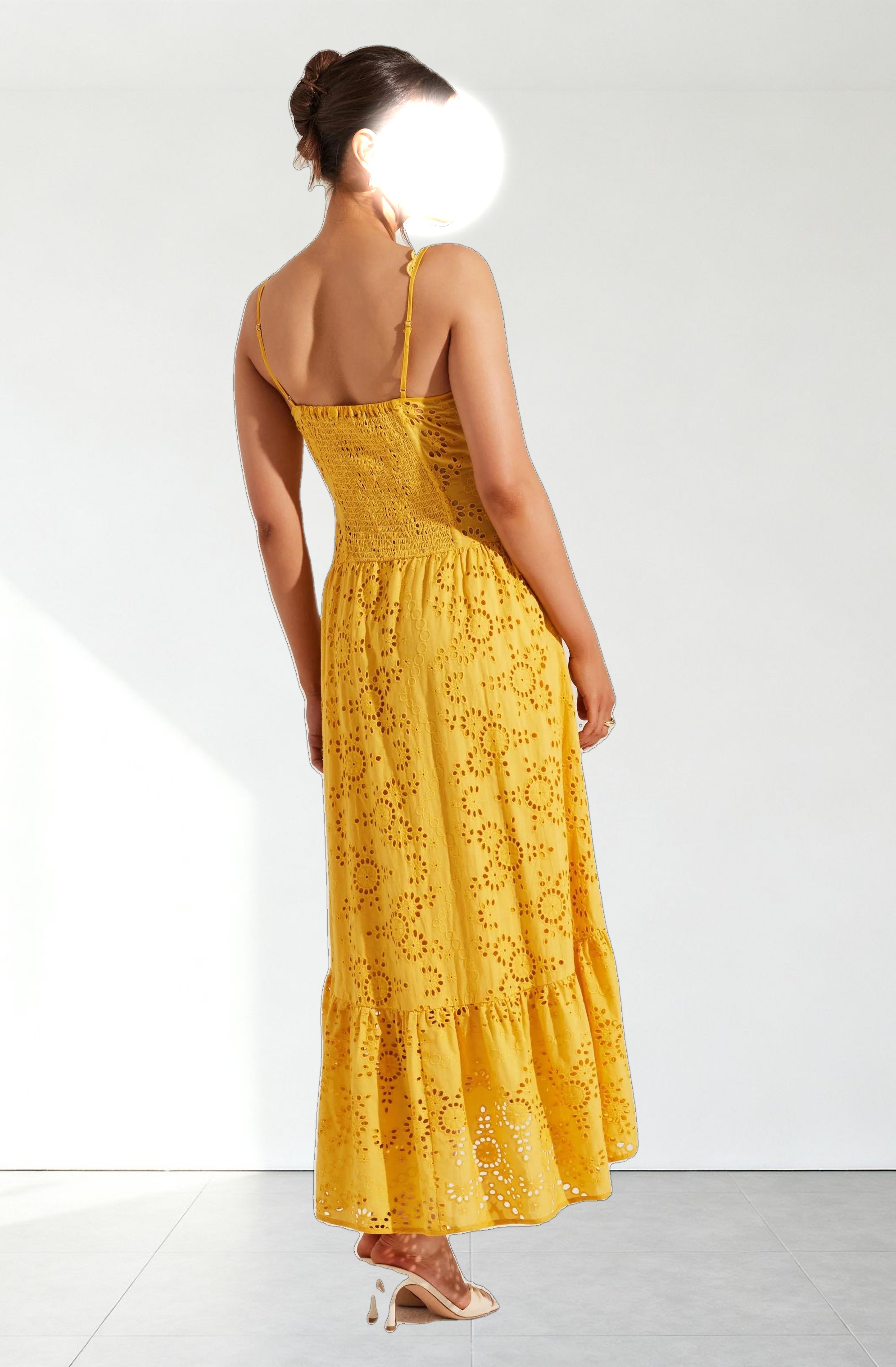 Yamila Eyelet Corset Midi Dress