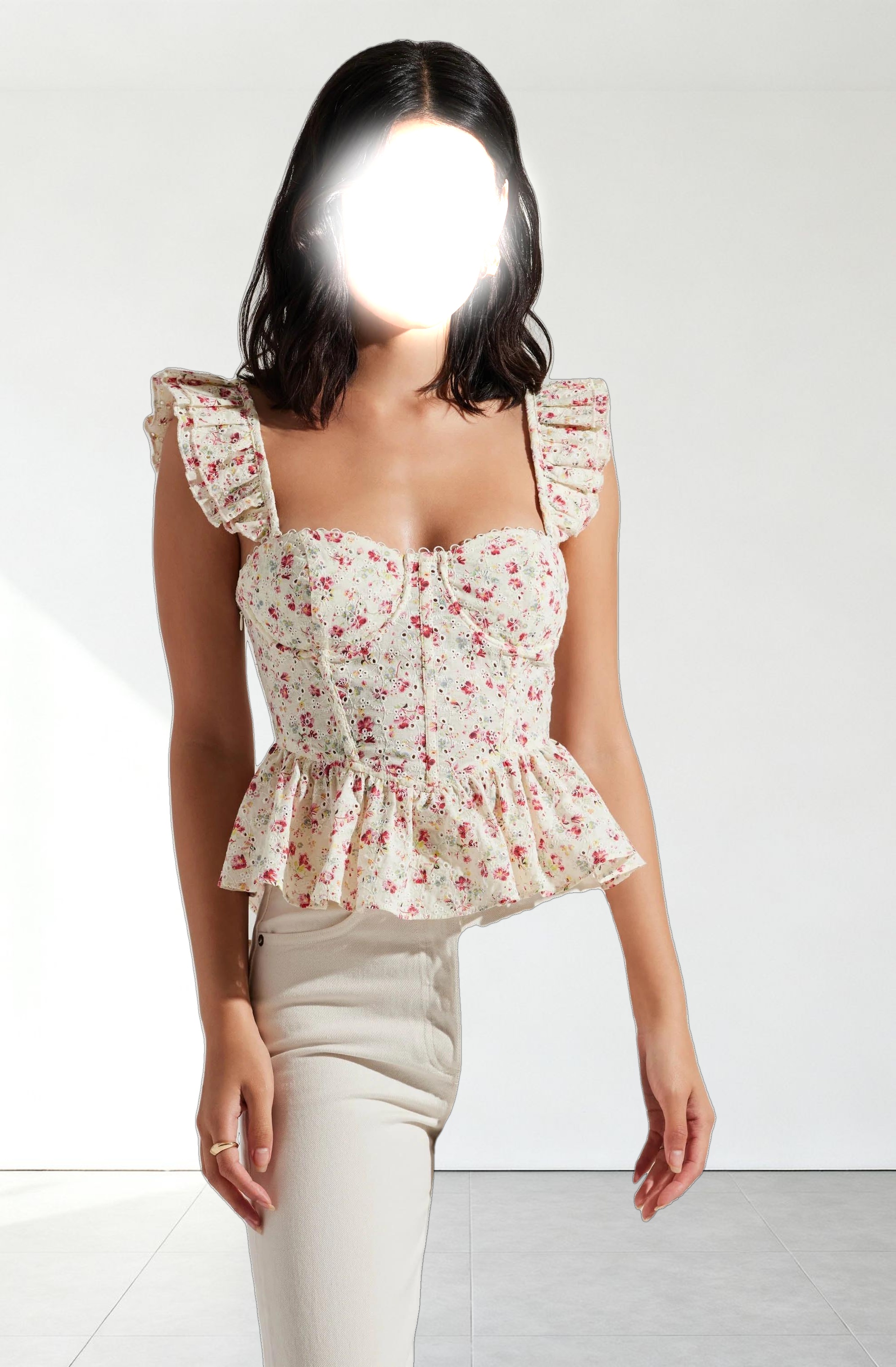 Baylin Floral Peplum Top